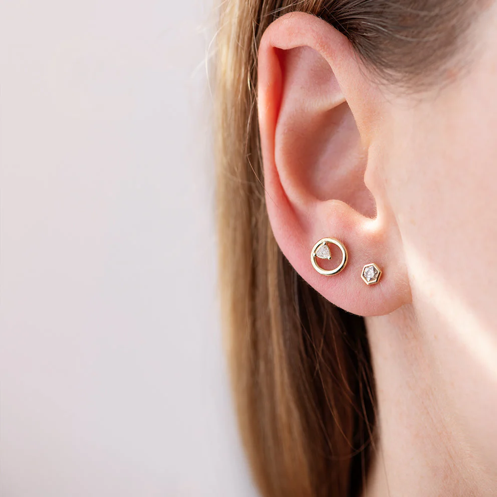 Hexagon Diamond Earrings - Image 6