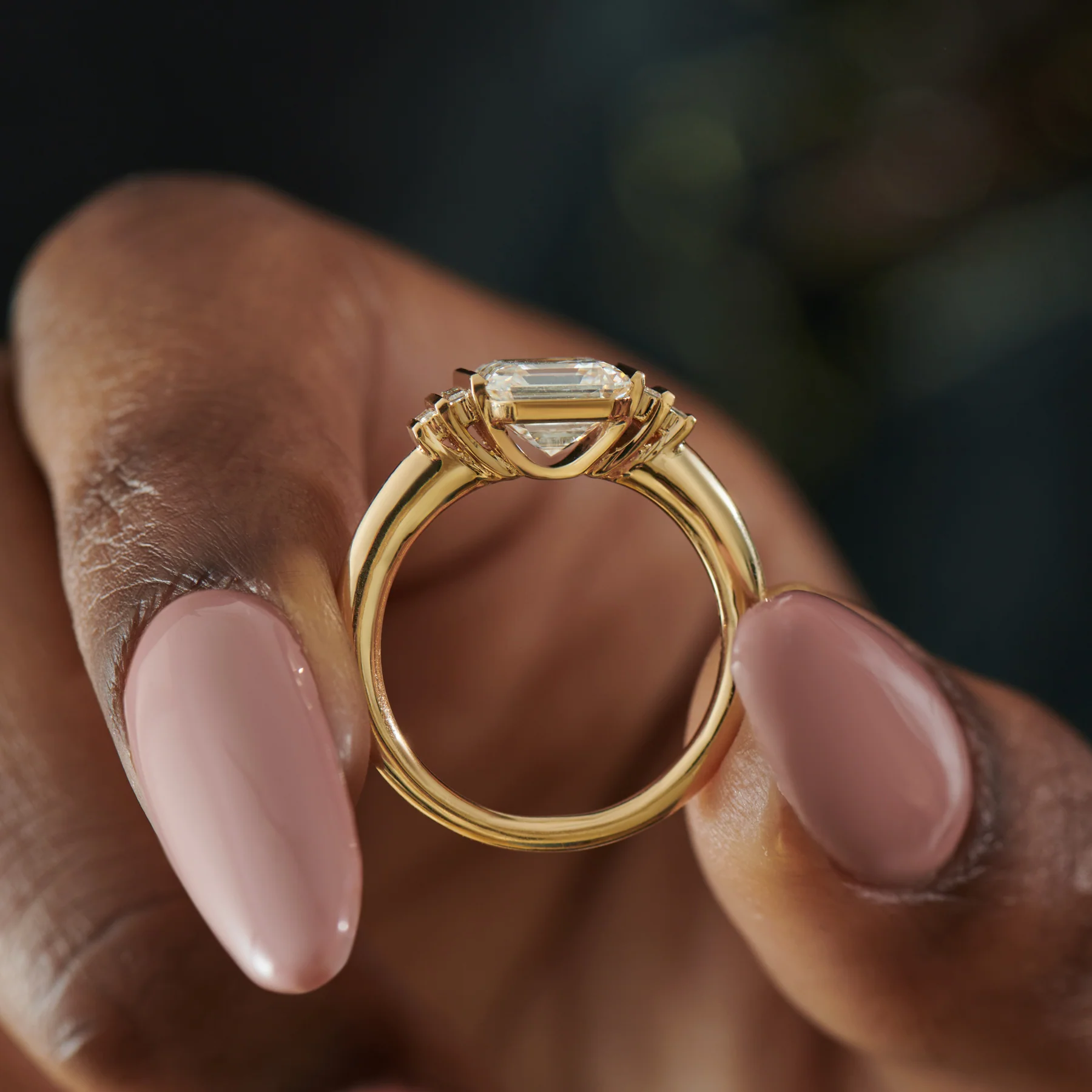 Lab Grown Asscher Diamond Engagement Ring - Image 4