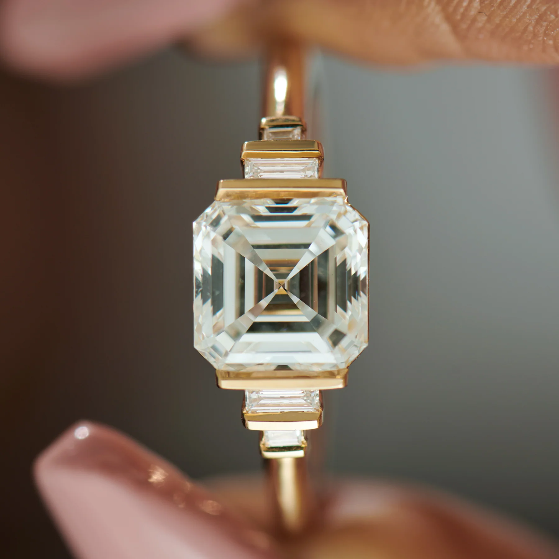 Lab Grown Asscher Diamond Engagement Ring - Image 5