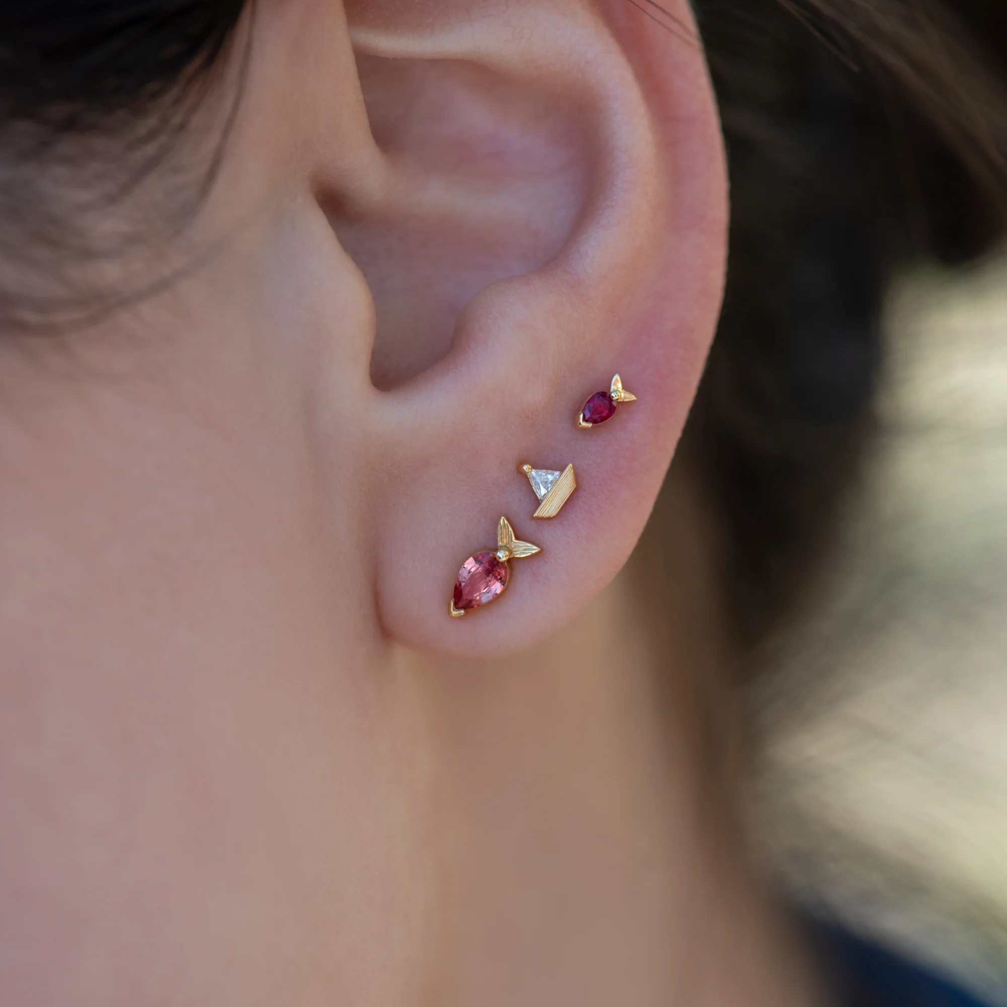 Little Voyager Diamond Sailboat Stud Earrings - Image 5
