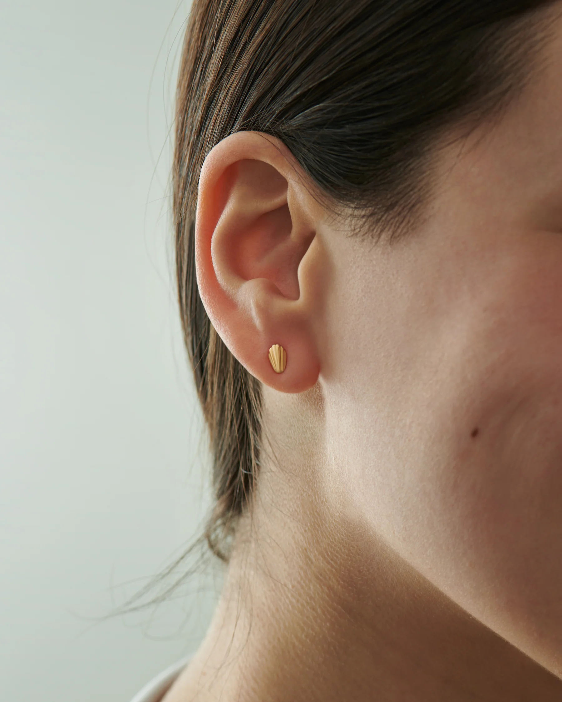 Madeleine Cookie Gold Stud Earrings - Image 3