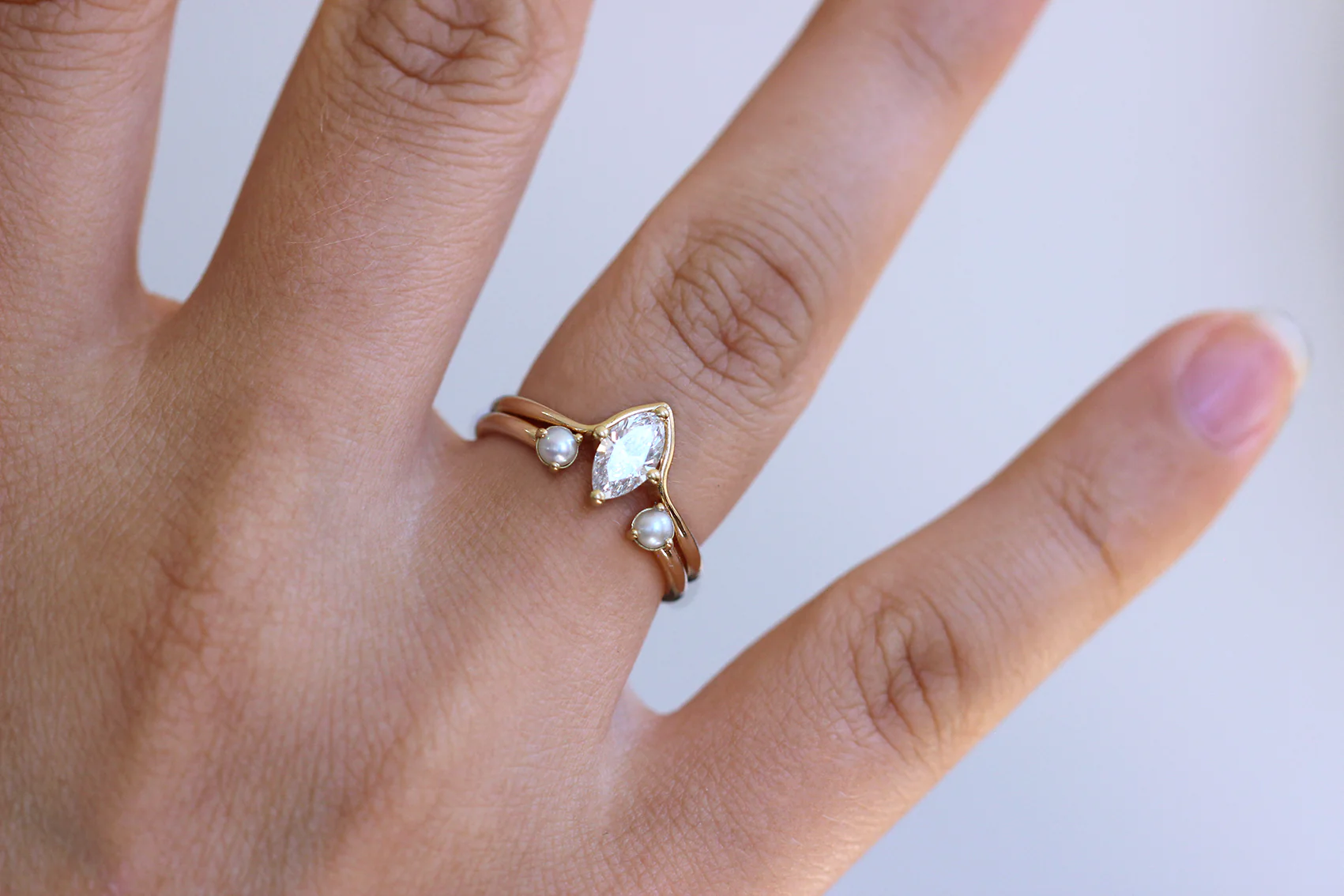 Marquise Engagement Ring - Minimalist Engagement Ring - Image 5
