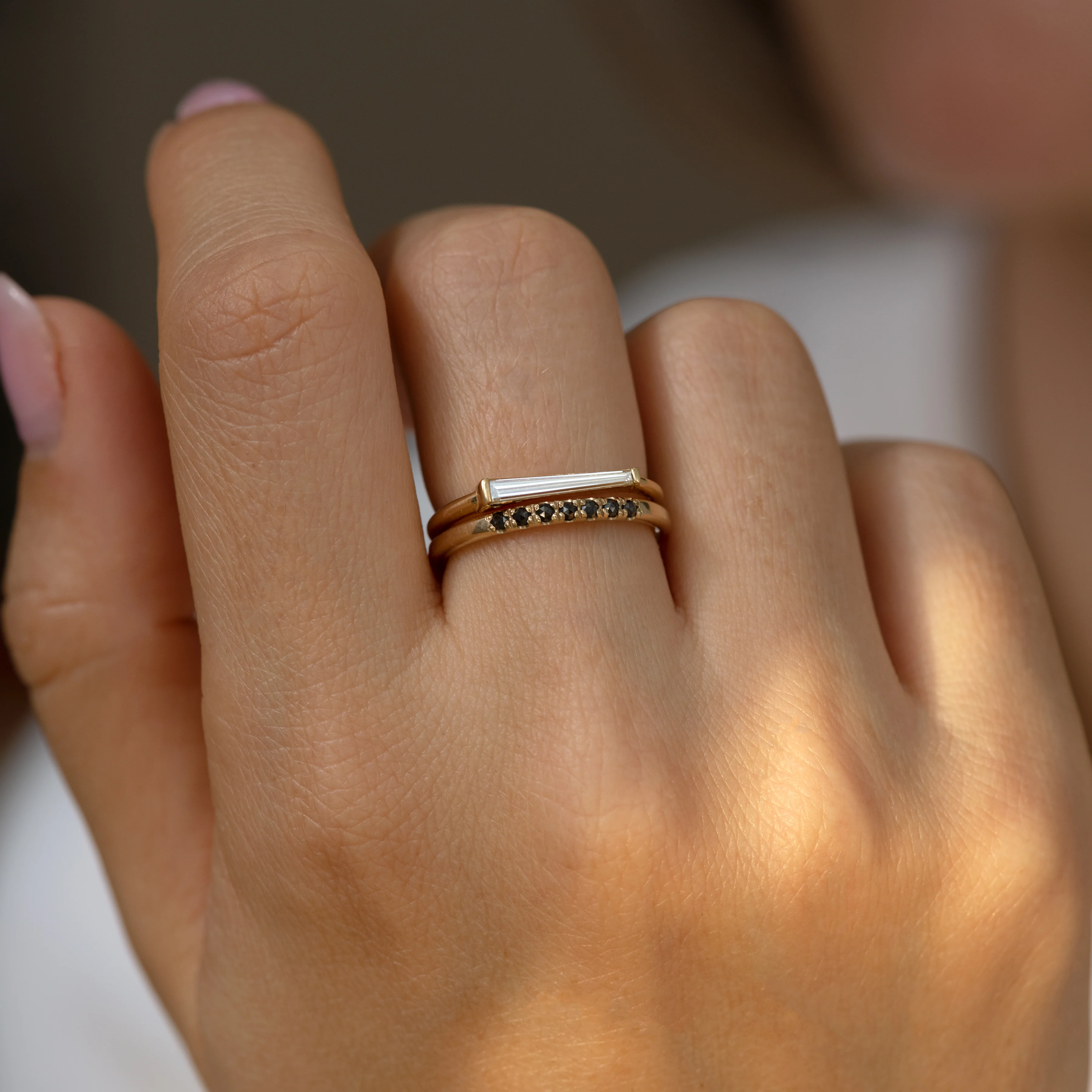 Minimalist Needle Baguette Ring - OOAK - Image 9