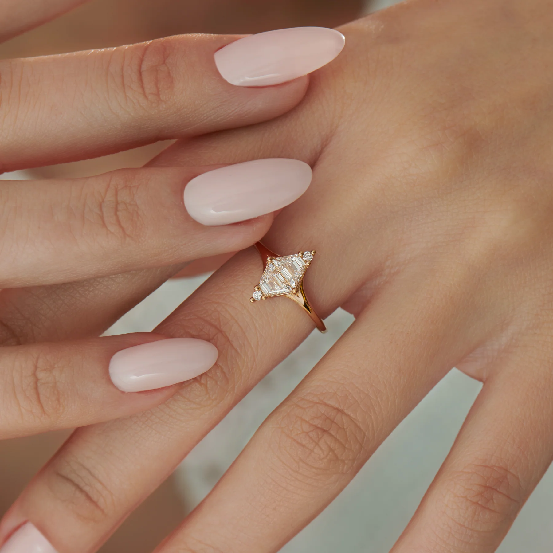 Mirror Trapeze Diamond Engagement Ring - Image 5