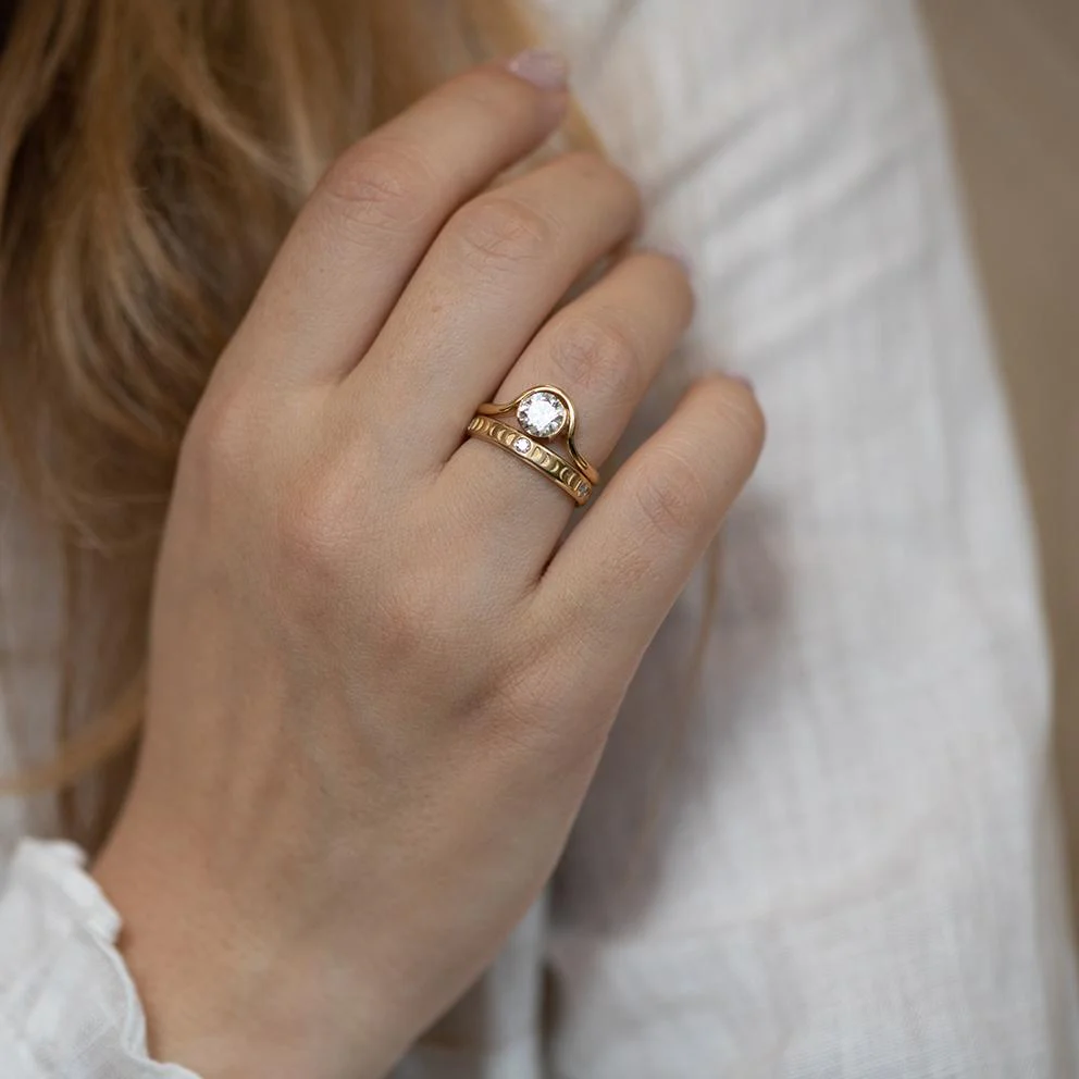 Moon Wedding Ring - Thick - Image 5