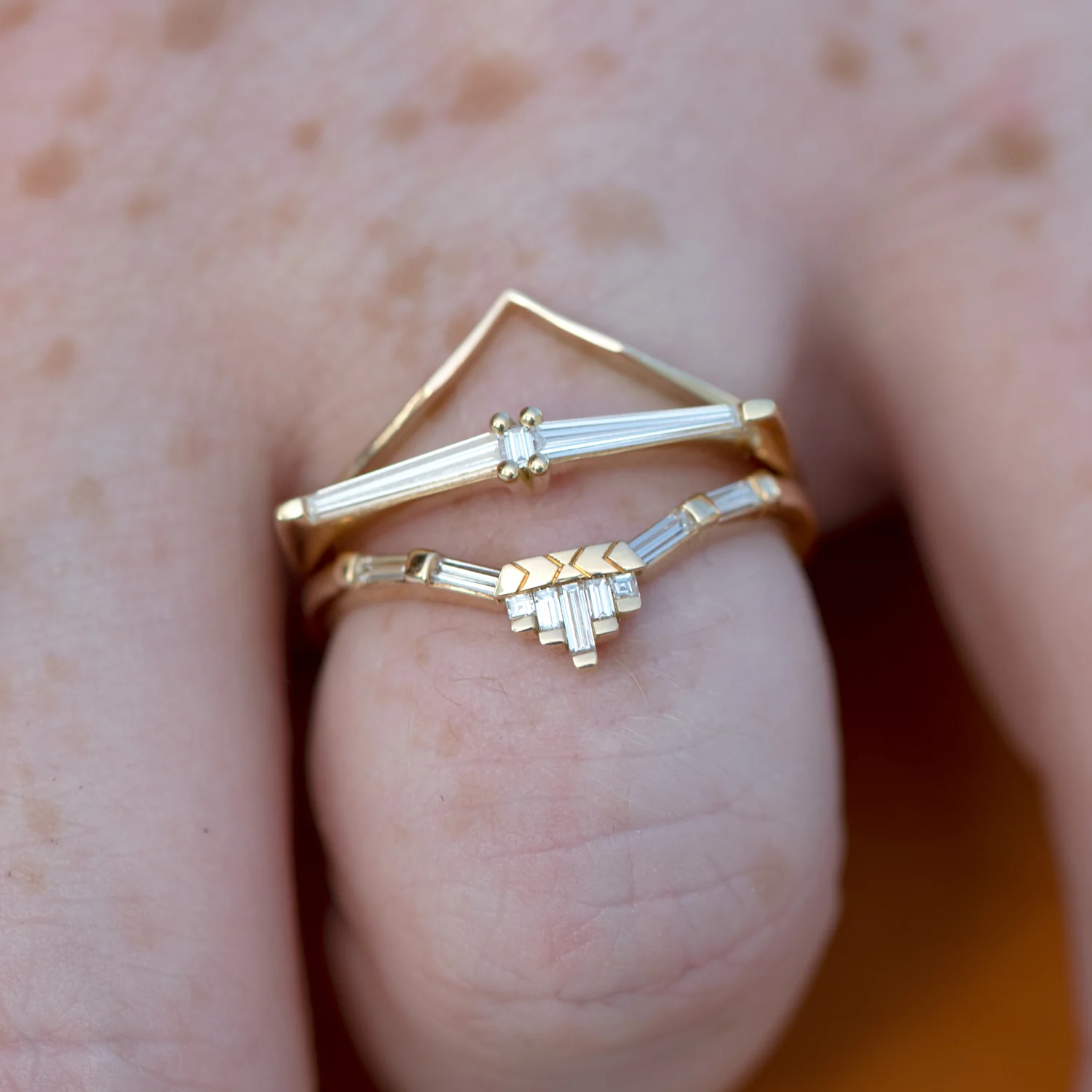 Nesting Wedding Ring - Baguette Tower - Image 4