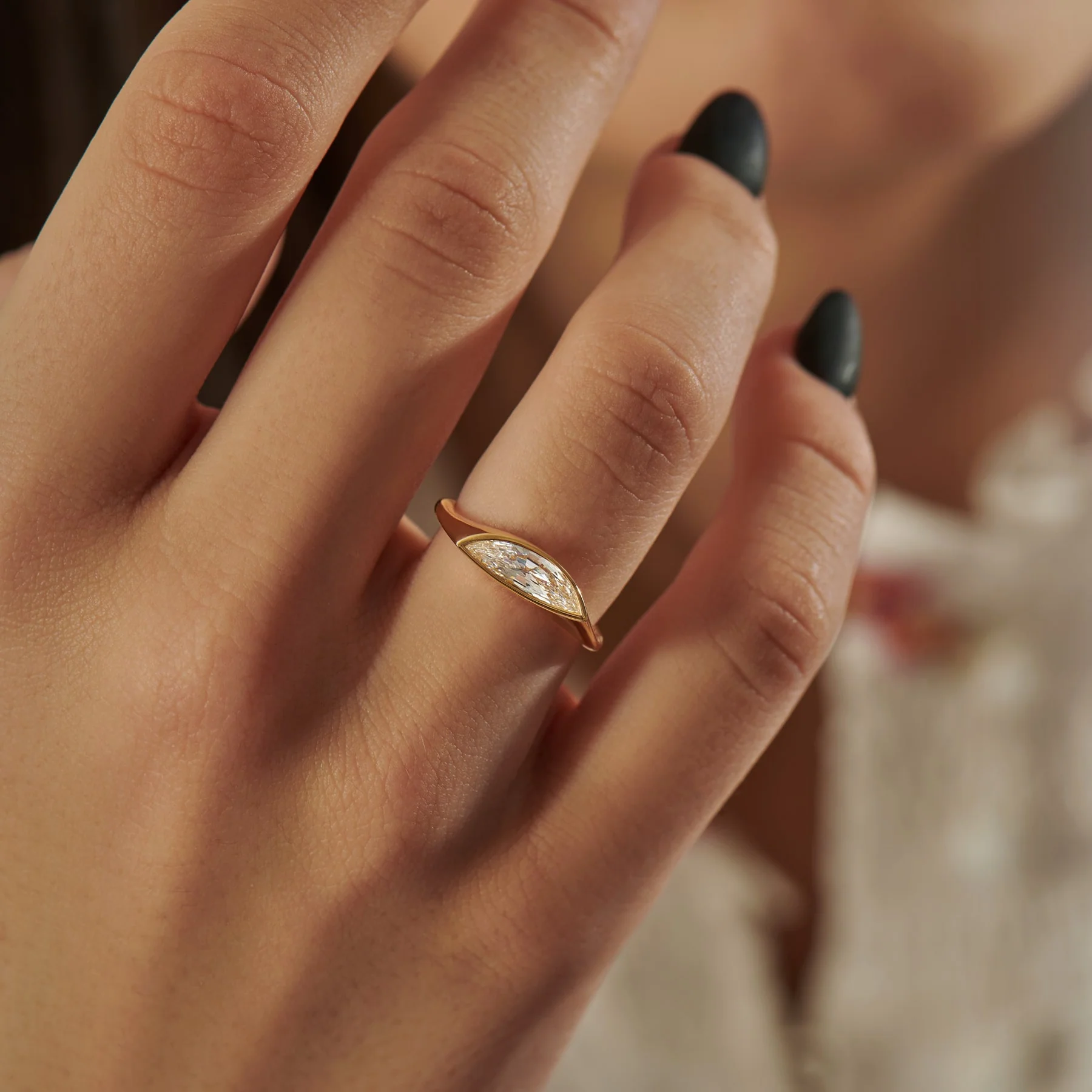 Neve OOAK Diamond Signet Engagement Ring - Image 3