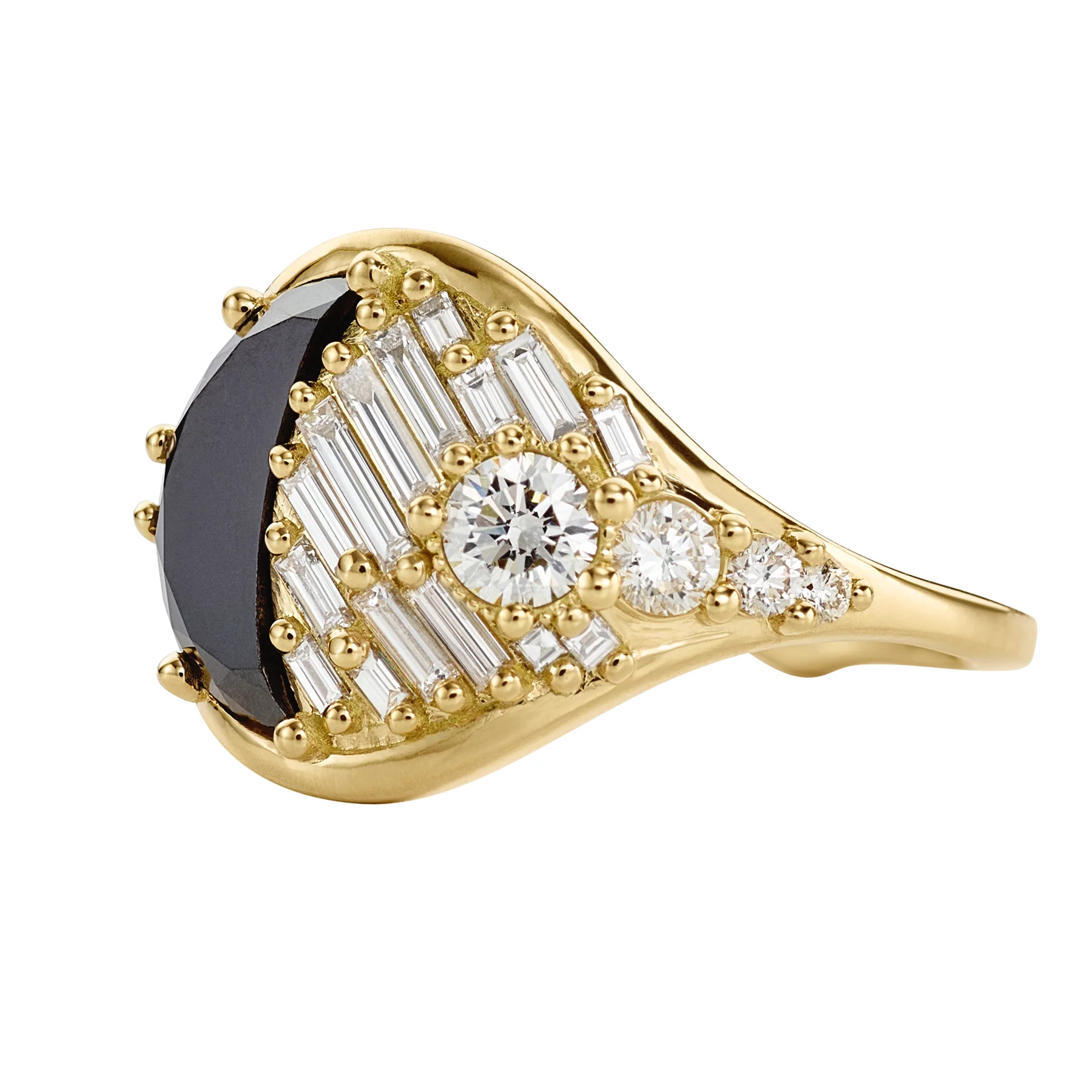 New Moon Black Diamond Engagement Ring - Image 2