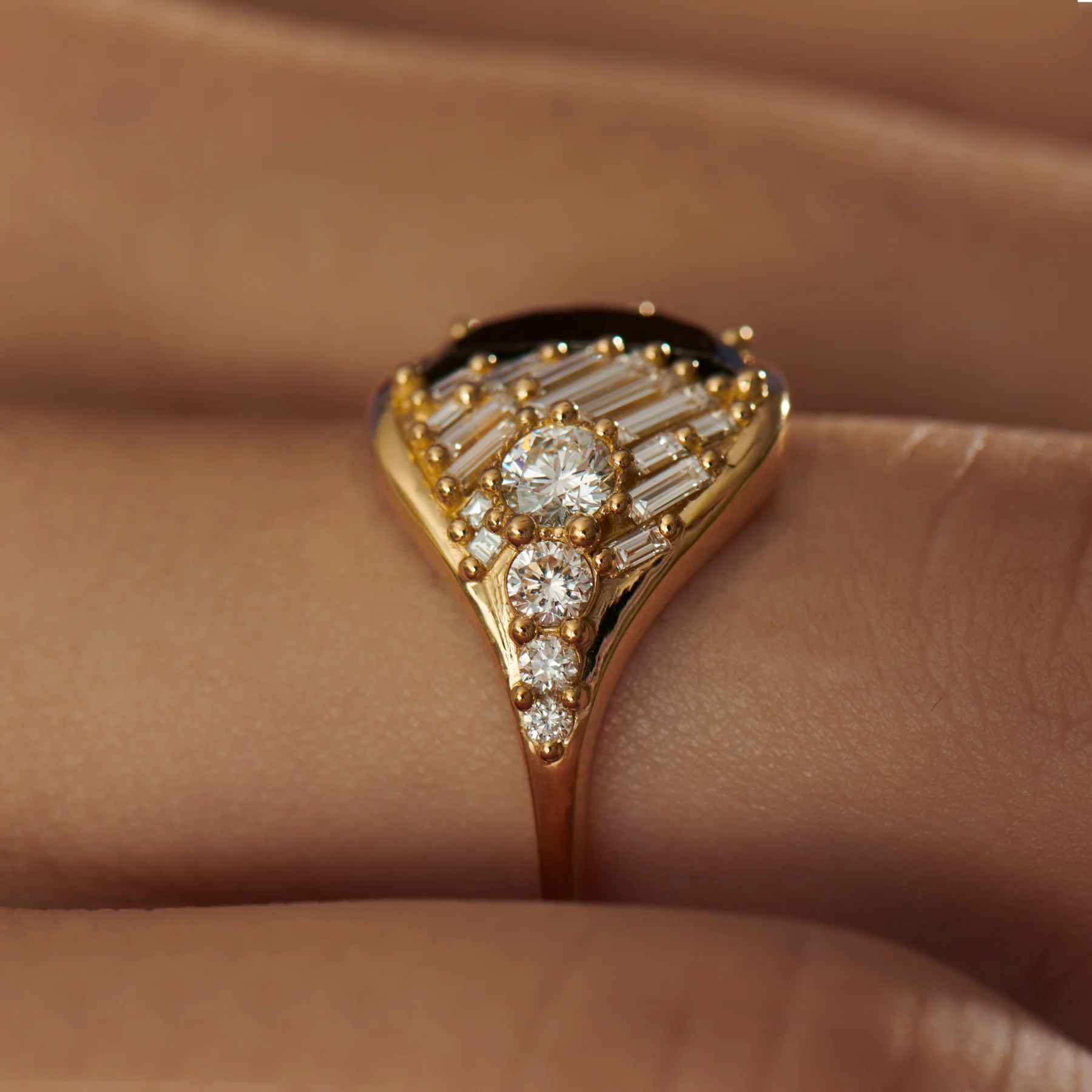 New Moon Black Diamond Engagement Ring - Image 4