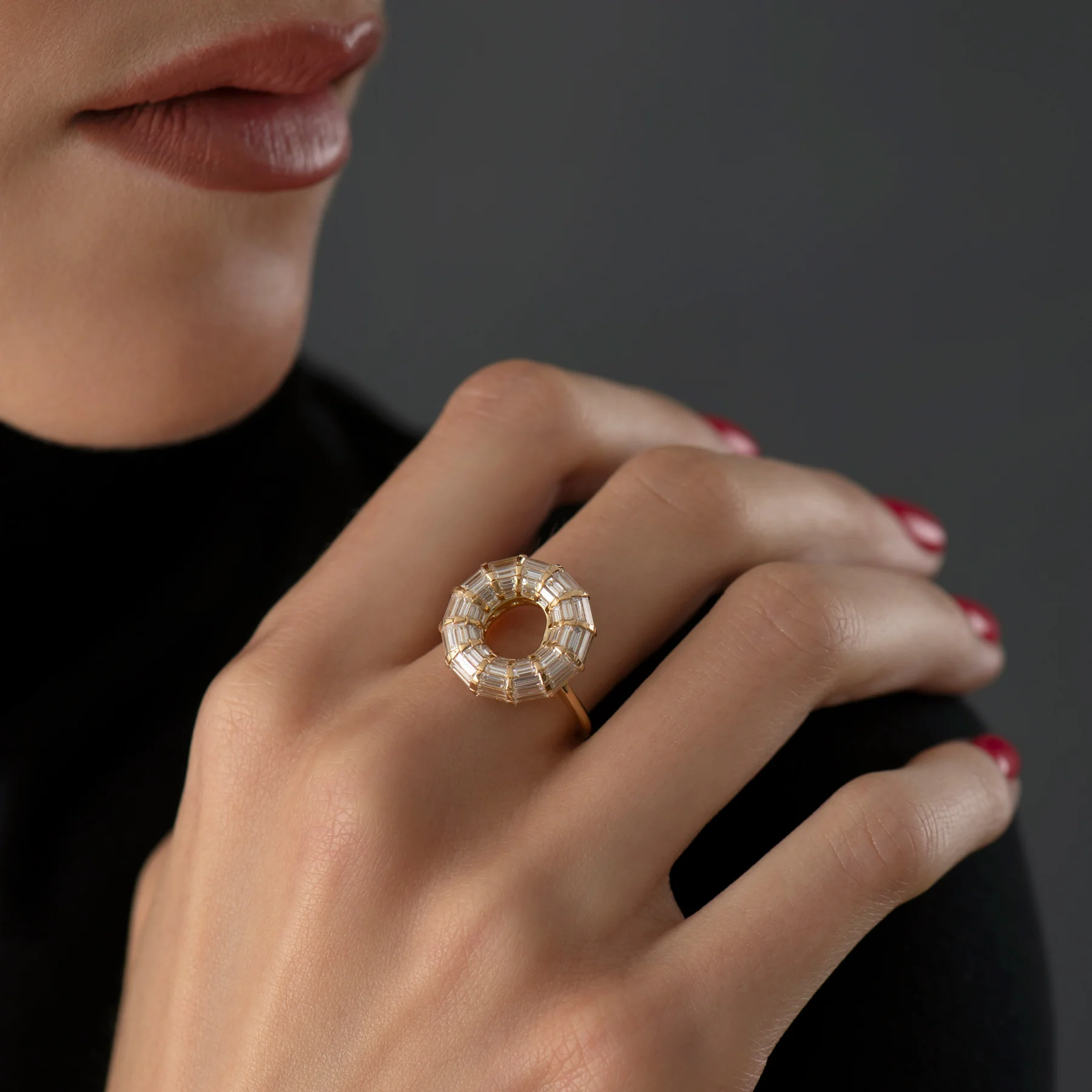 Nimbus Baguette Diamond Statement Ring - Image 8