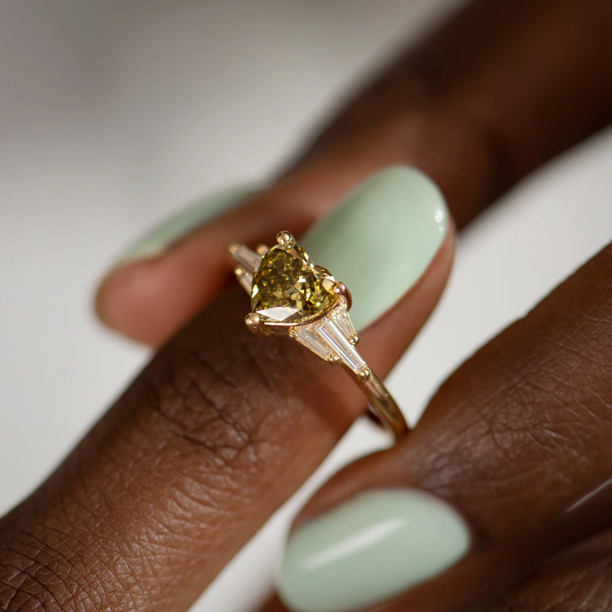 OOAK Fancy Heart Engagement Ring - Image 3
