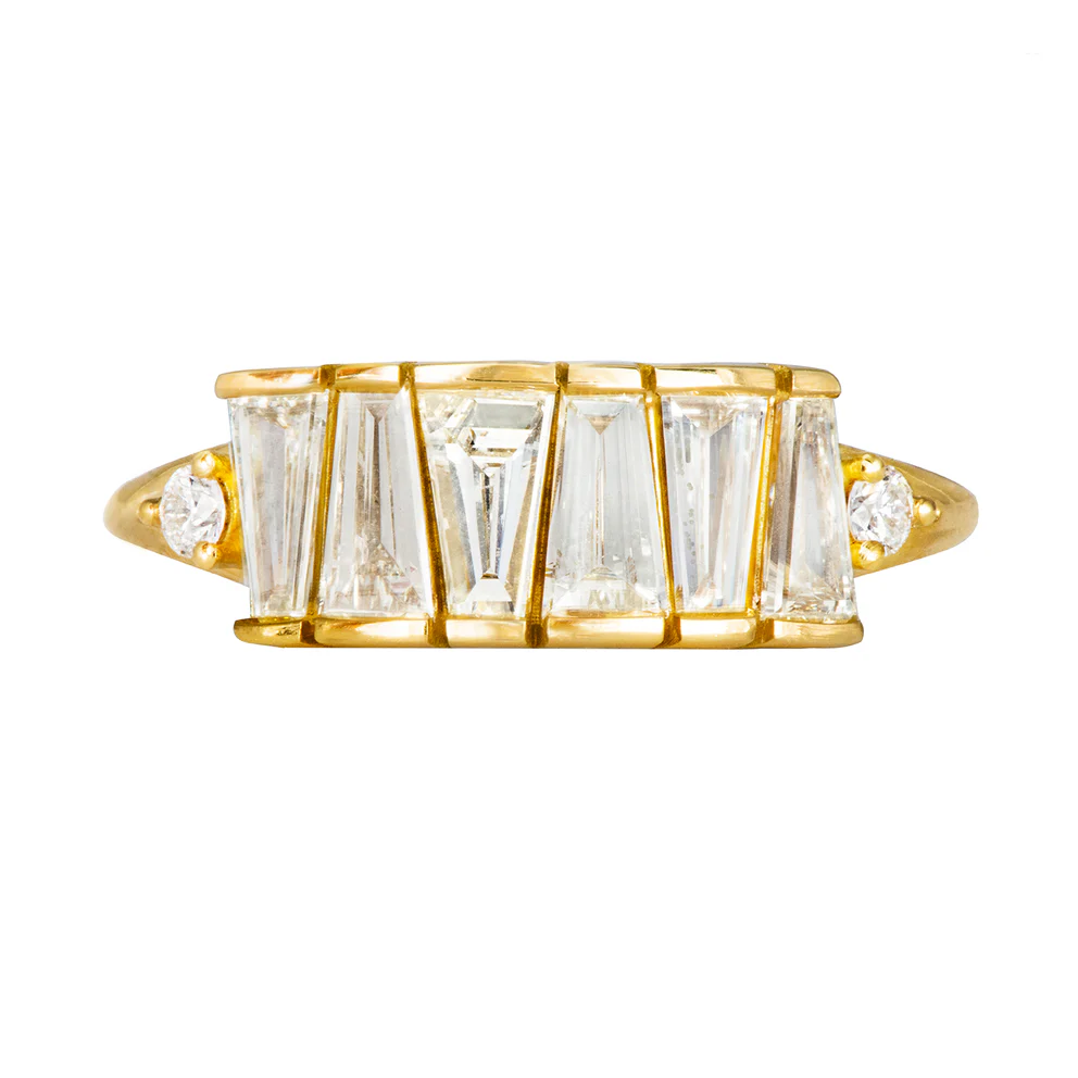 OOAK Tapered Baguette Diamond Lineup Ring