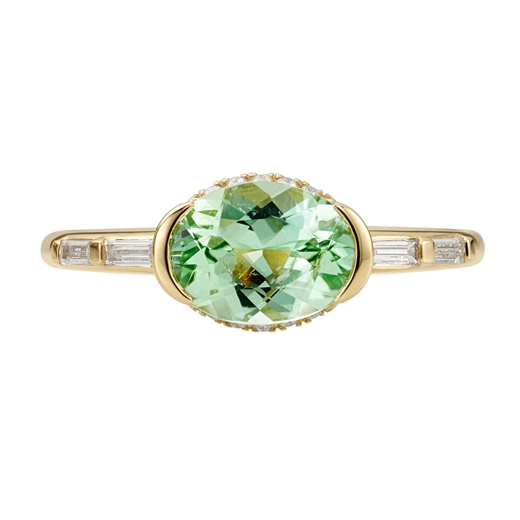 Paraiba Tourmaline Engagement Ring with Delicate Diamond Detailing - OOAK