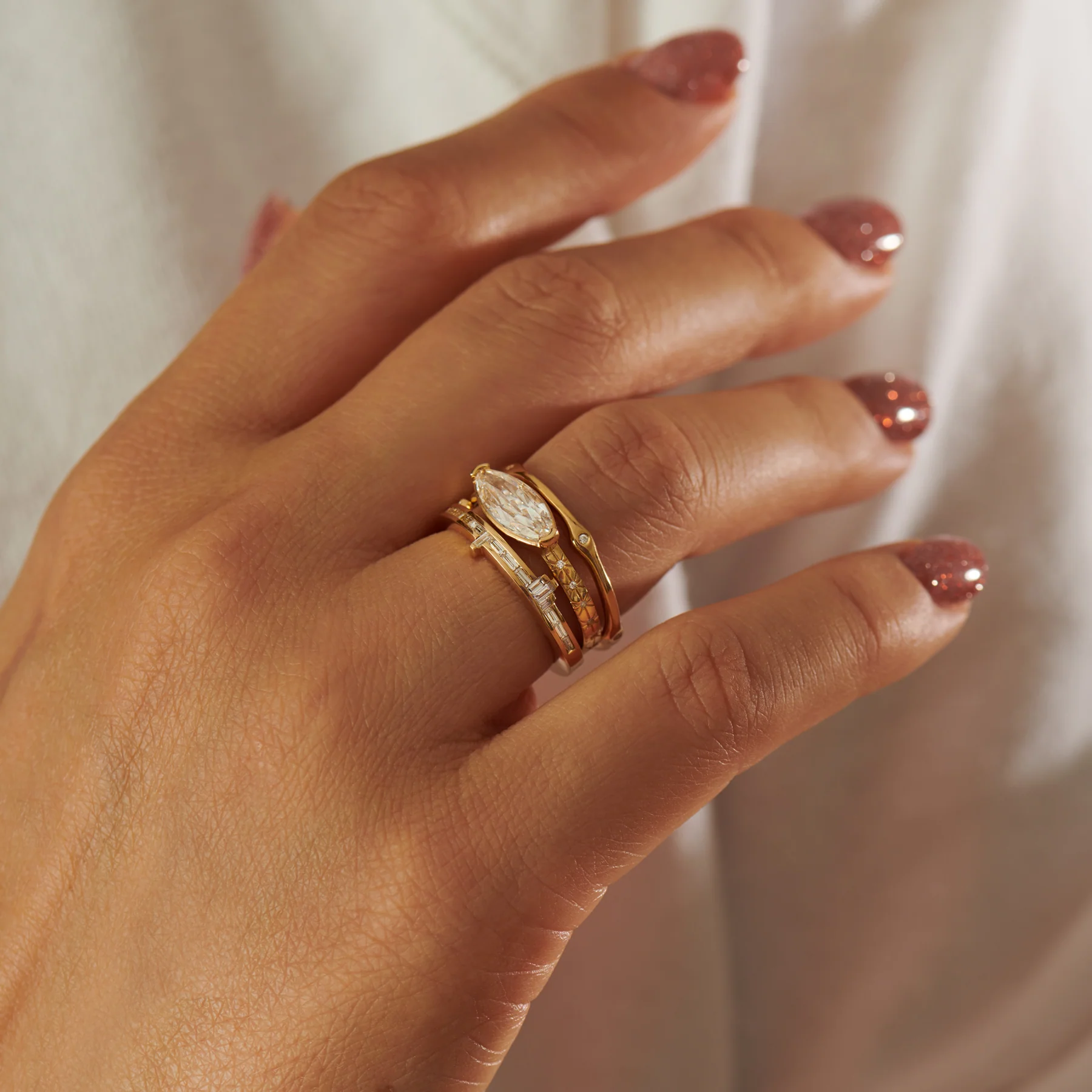 Pixel Diamond Baguette Ring - Image 5