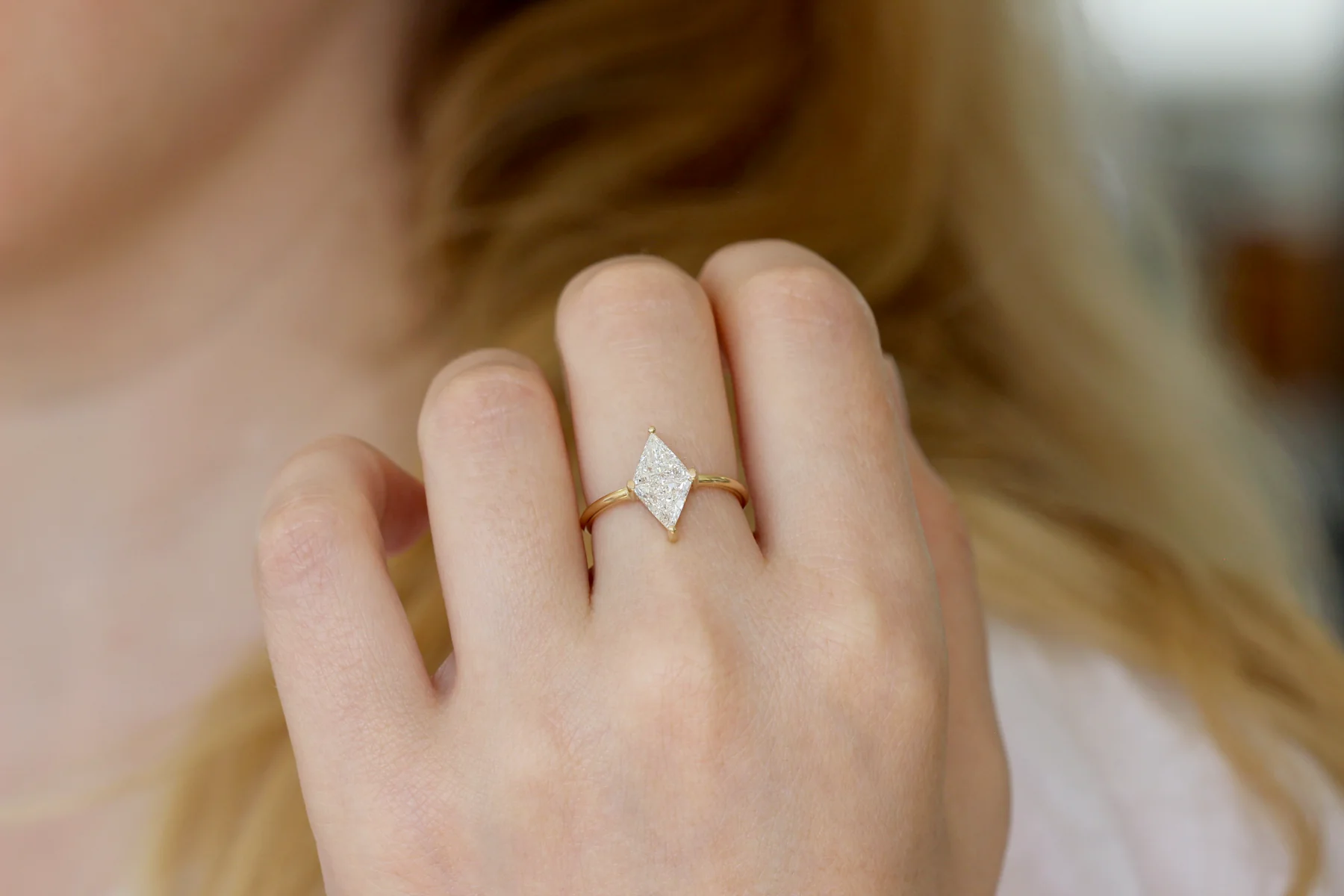Rhombus Engagement Ring - One Carat Engagement Ring - Image 3