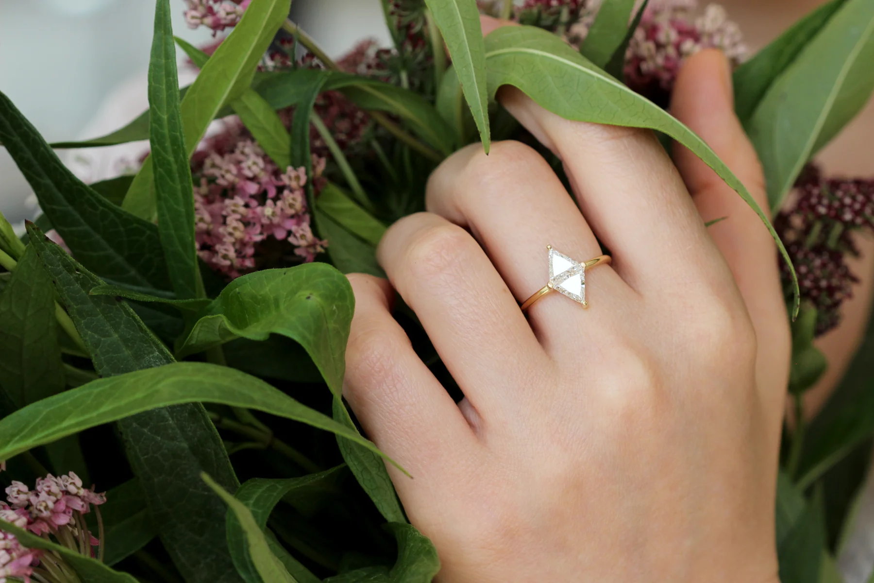 Rhombus Engagement Ring - One Carat Engagement Ring - Image 4