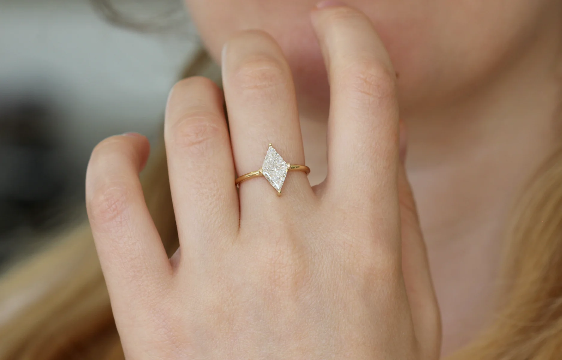 Rhombus Engagement Ring - One Carat Engagement Ring - Image 5