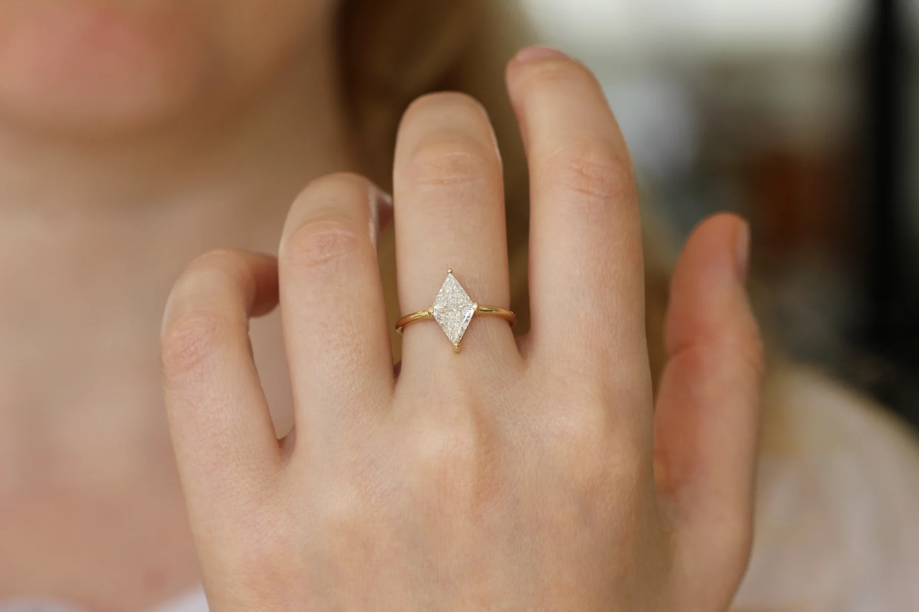 Rhombus Engagement Ring - One Carat Engagement Ring - Image 6