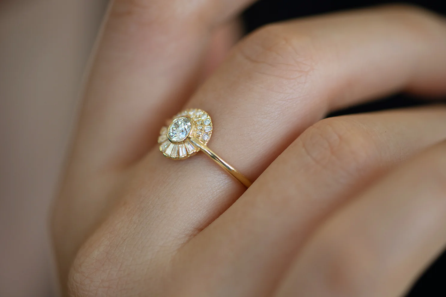 Round Diamond Cluster Engagement Ring - Image 4