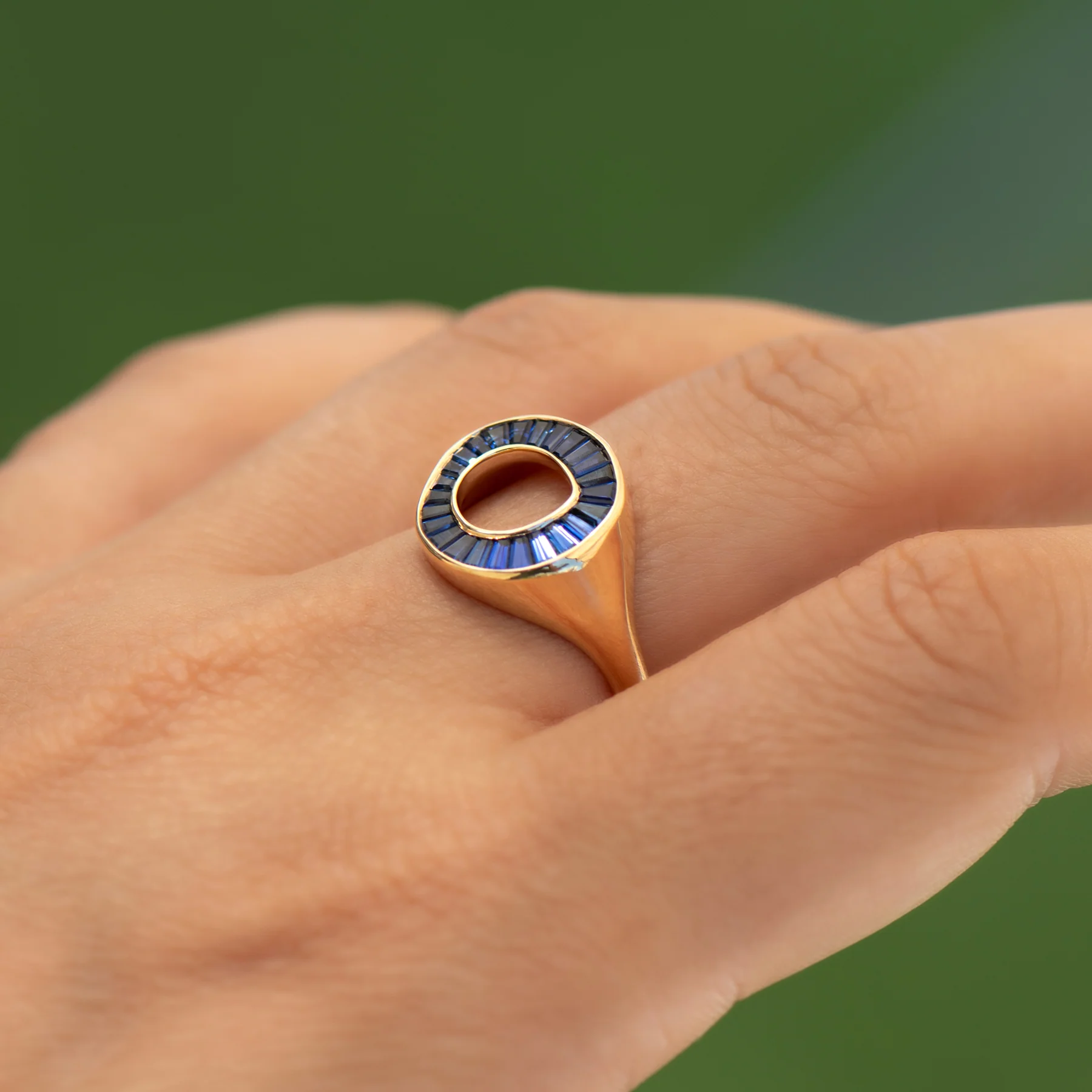 Royal Blue Sapphire Signet Ring - Image 4