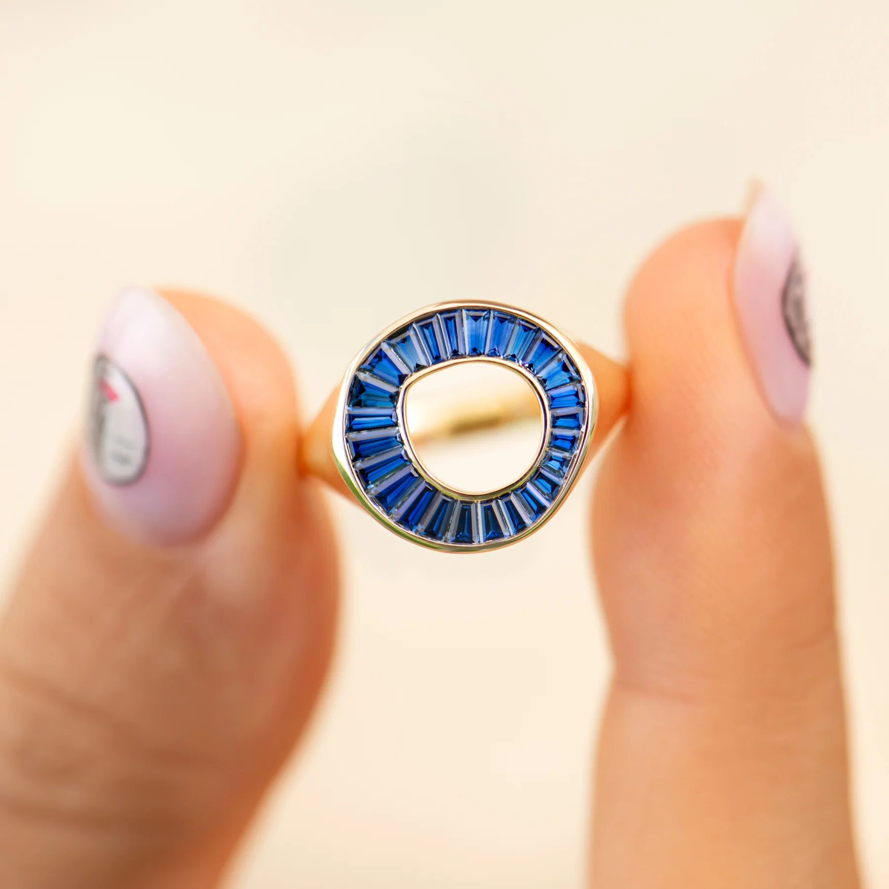 Royal Blue Sapphire Signet Ring - Image 8