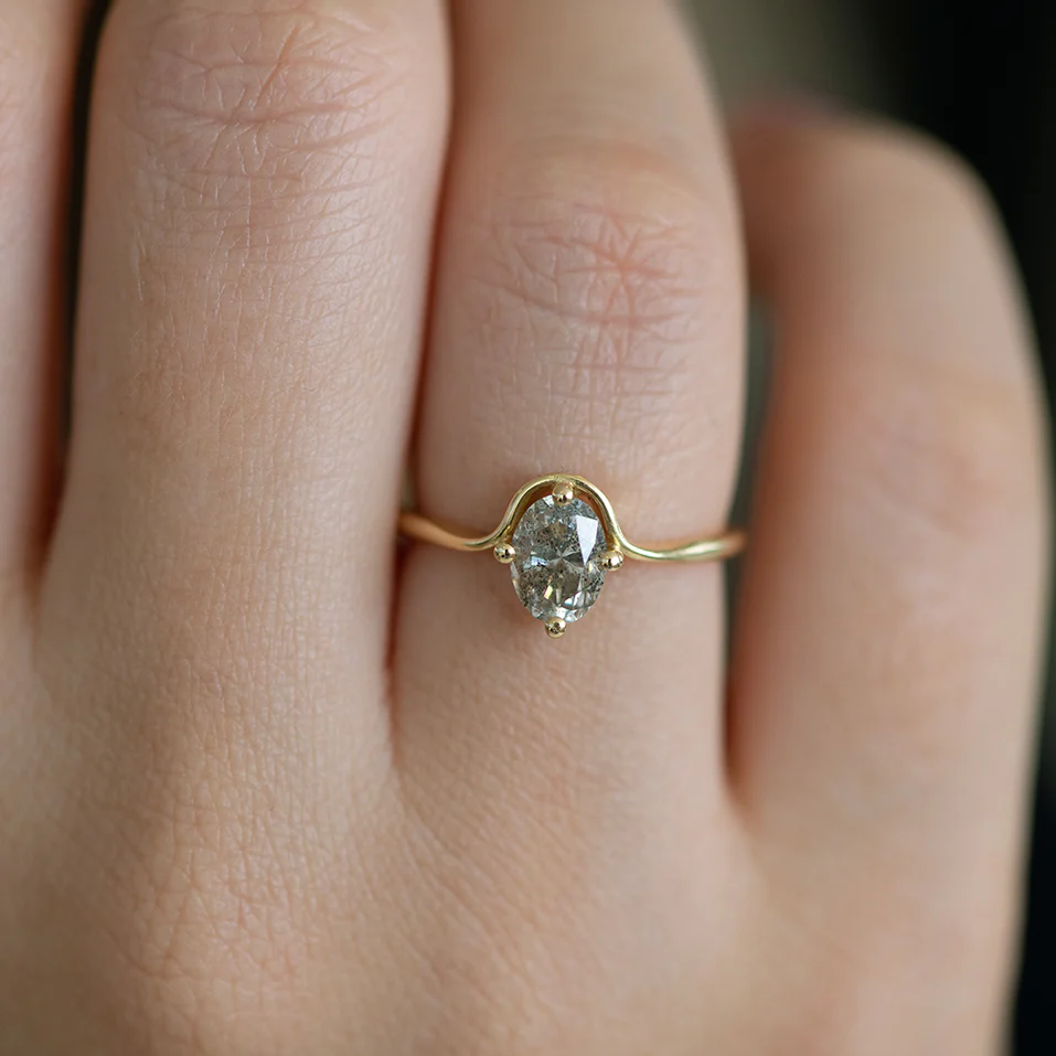 Salt and Pepper Diamond Engagement Ring - Image 2