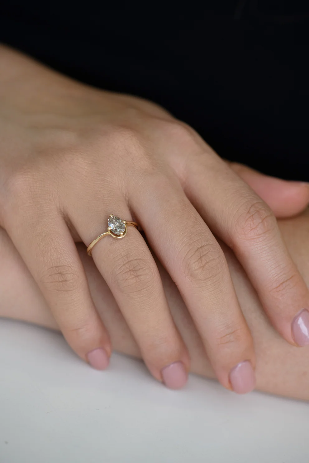 Salt and Pepper Diamond Engagement Ring - Image 3