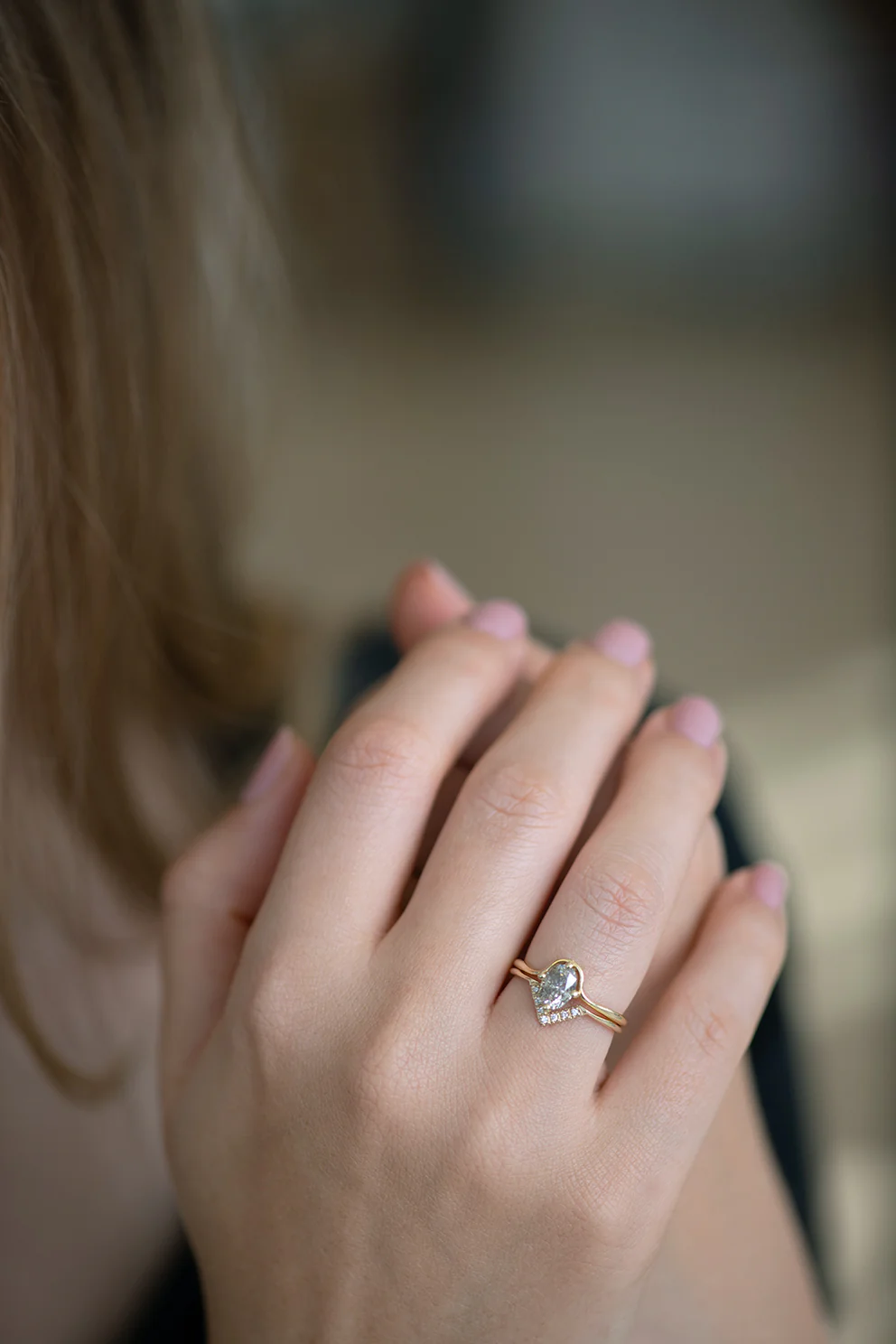 Salt and Pepper Diamond Engagement Ring - Image 4