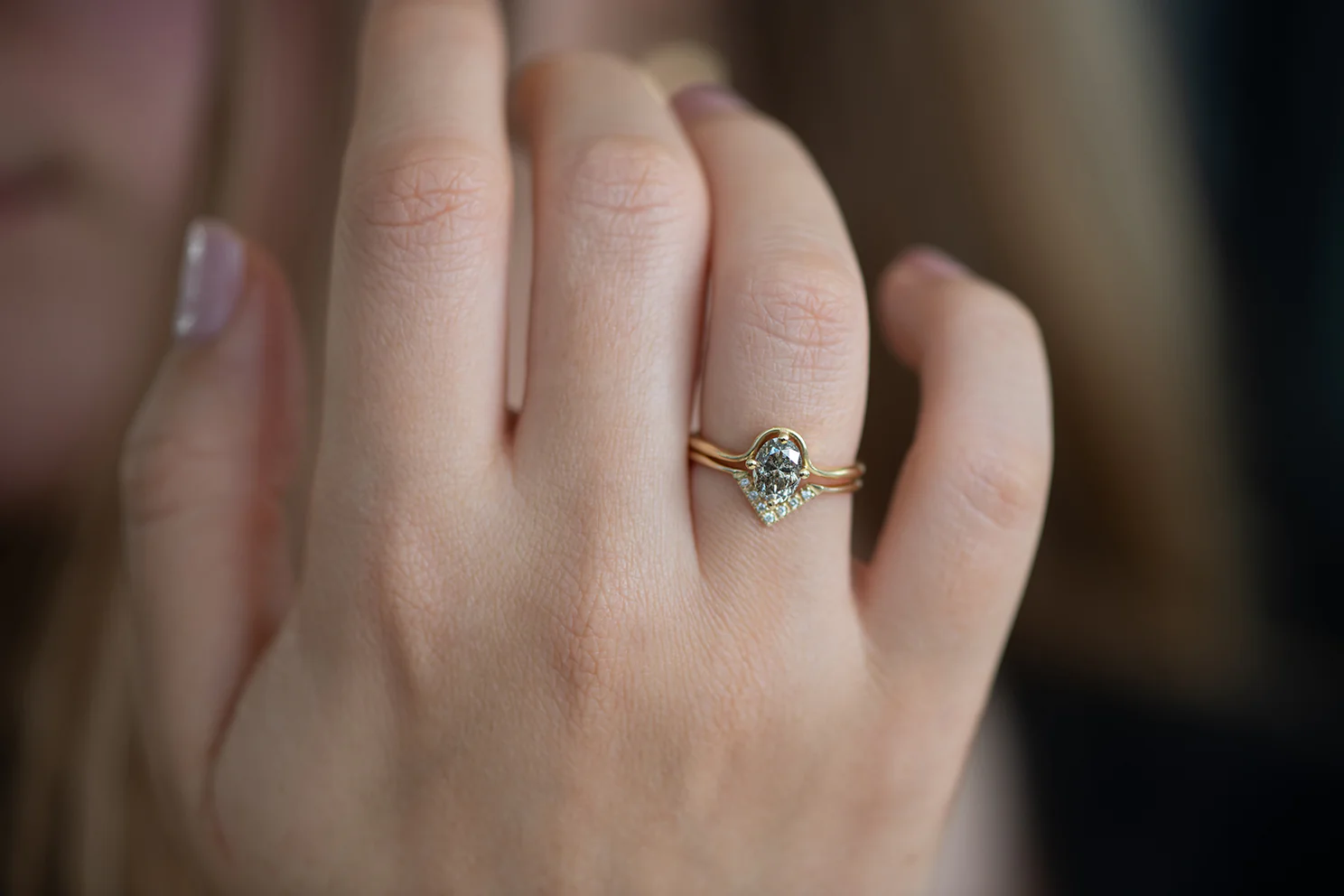 Salt and Pepper Diamond Engagement Ring - Image 5