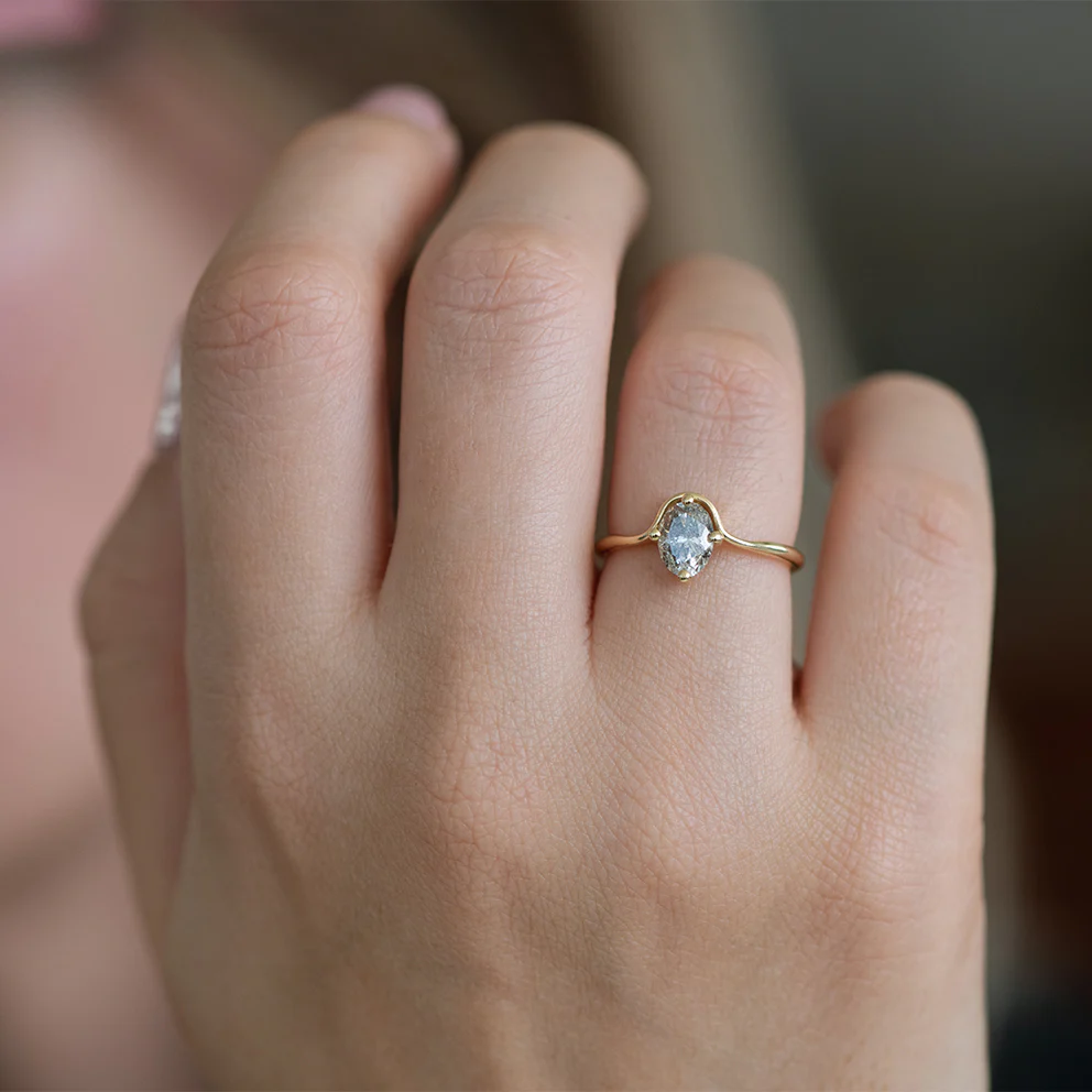Salt and Pepper Diamond Engagement Ring - Image 6