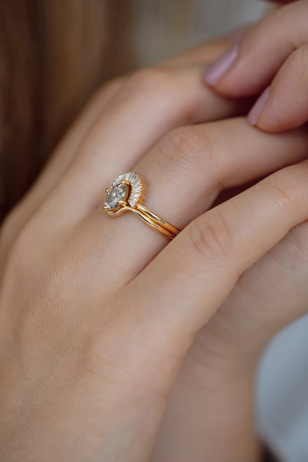 Salt and Pepper Diamond Engagement Ring - Image 8