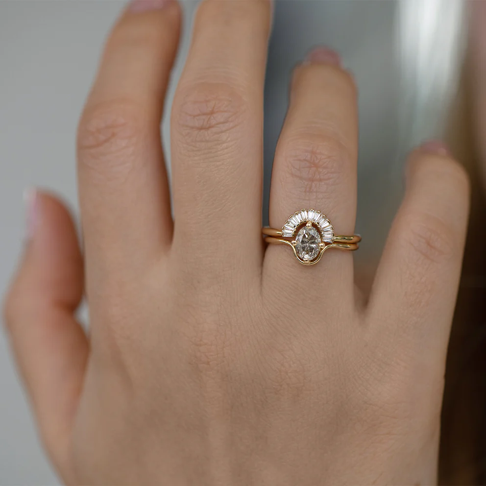 Salt and Pepper Diamond Engagement Ring - Image 9
