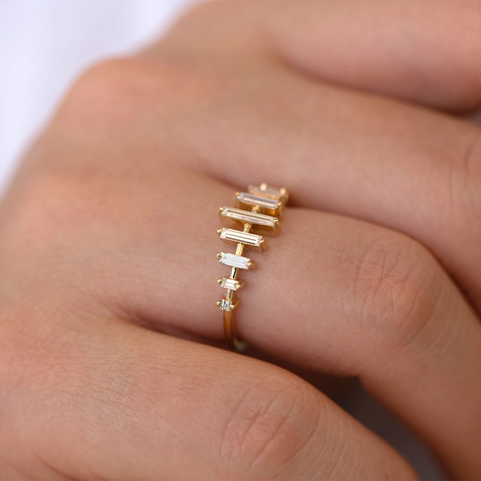 Spaced Needle Baguette Diamond Ring - Image 3