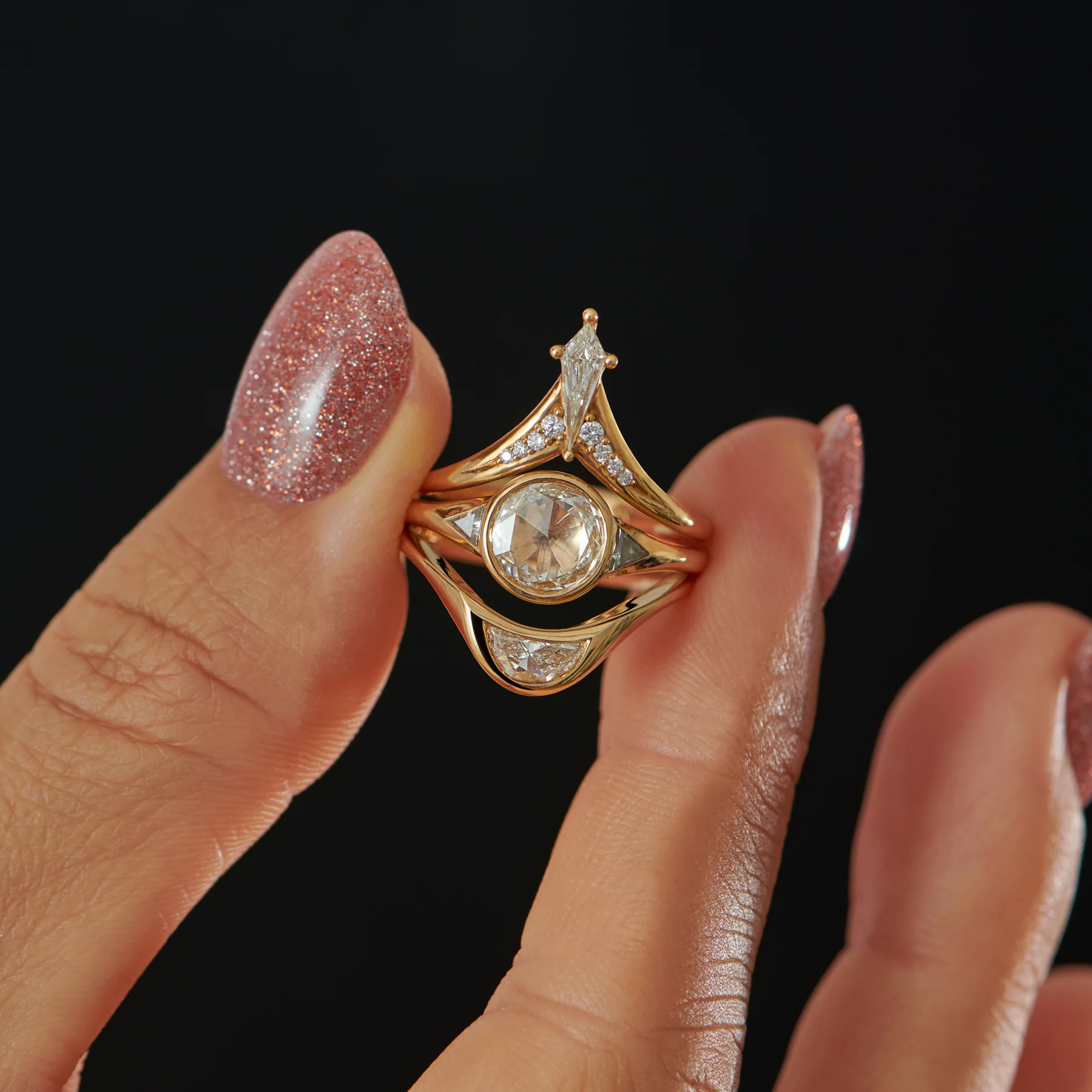 Terra Rose Cut Diamond Engagement Ring - Image 5