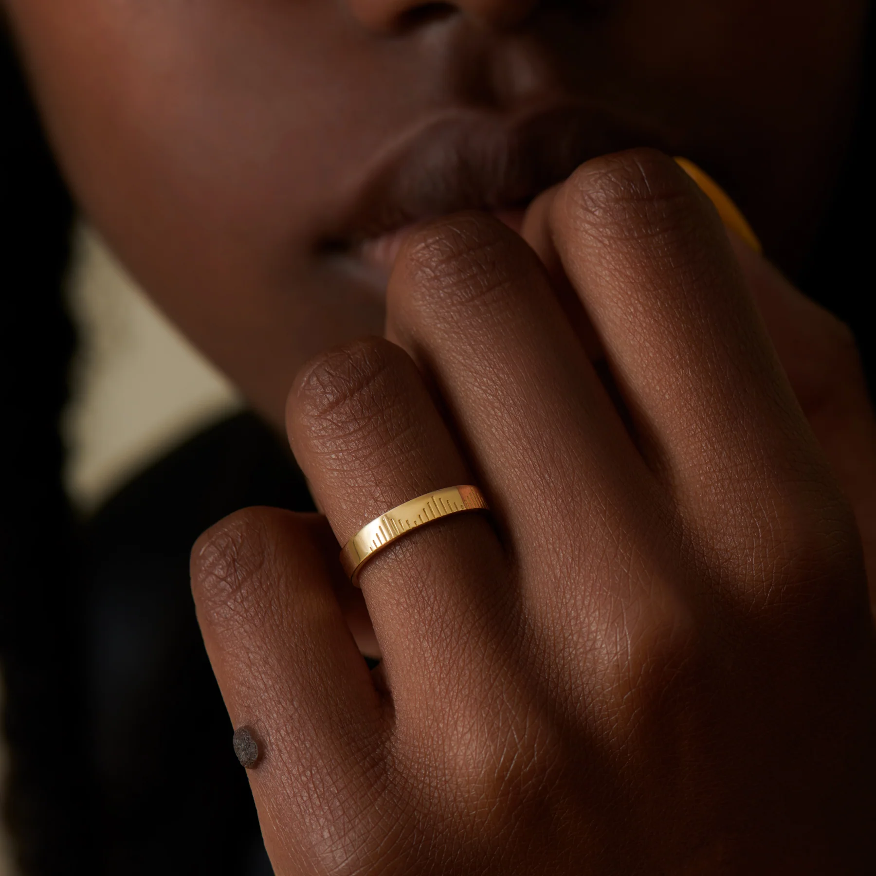 The Mountain Climbers Gold Wedding Band Set - Image 3