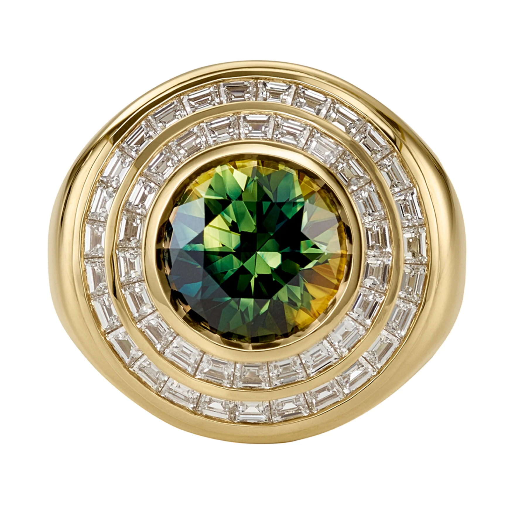 The Observatory Green Parti Sapphire Deco Statement Ring