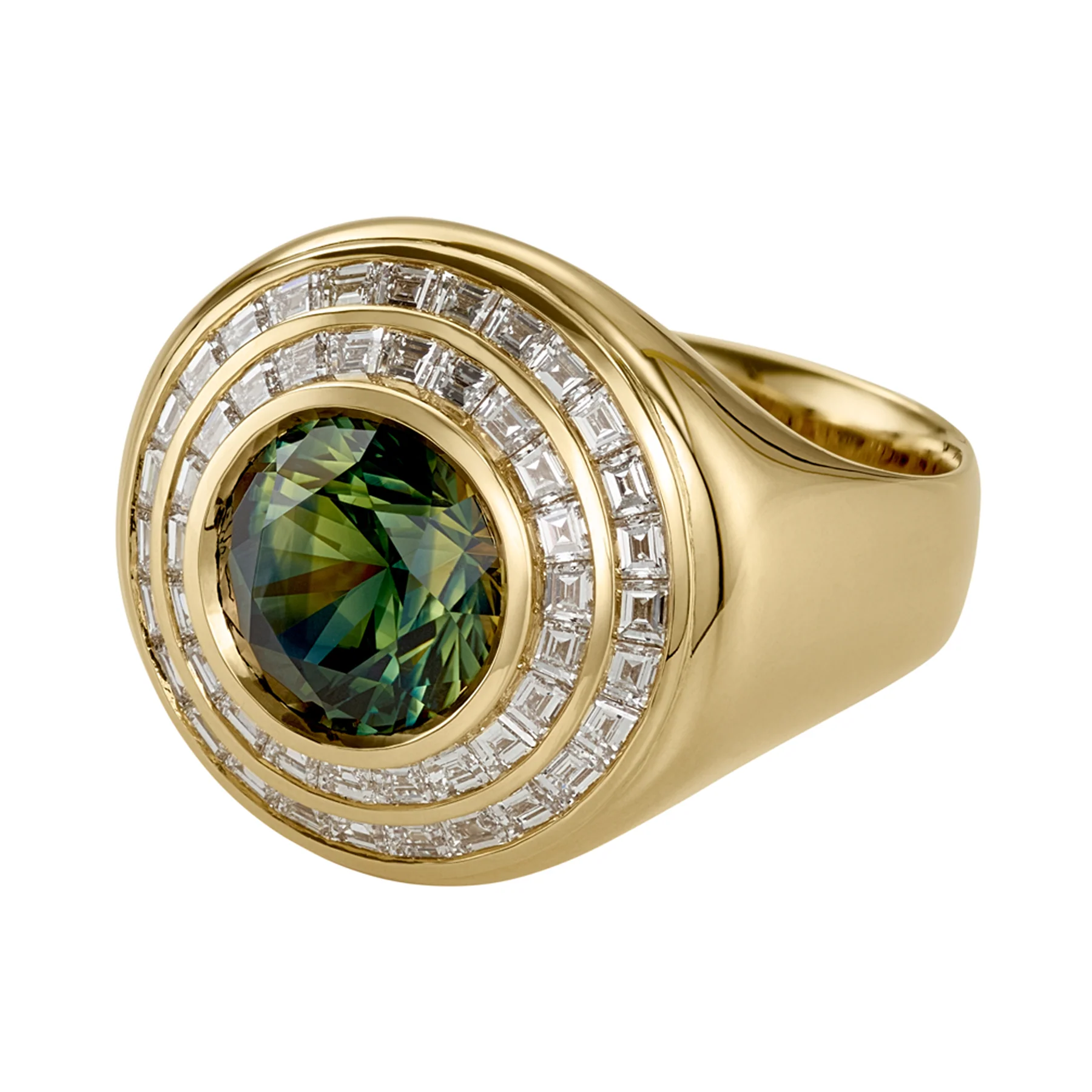 The Observatory Green Parti Sapphire Deco Statement Ring - Image 2