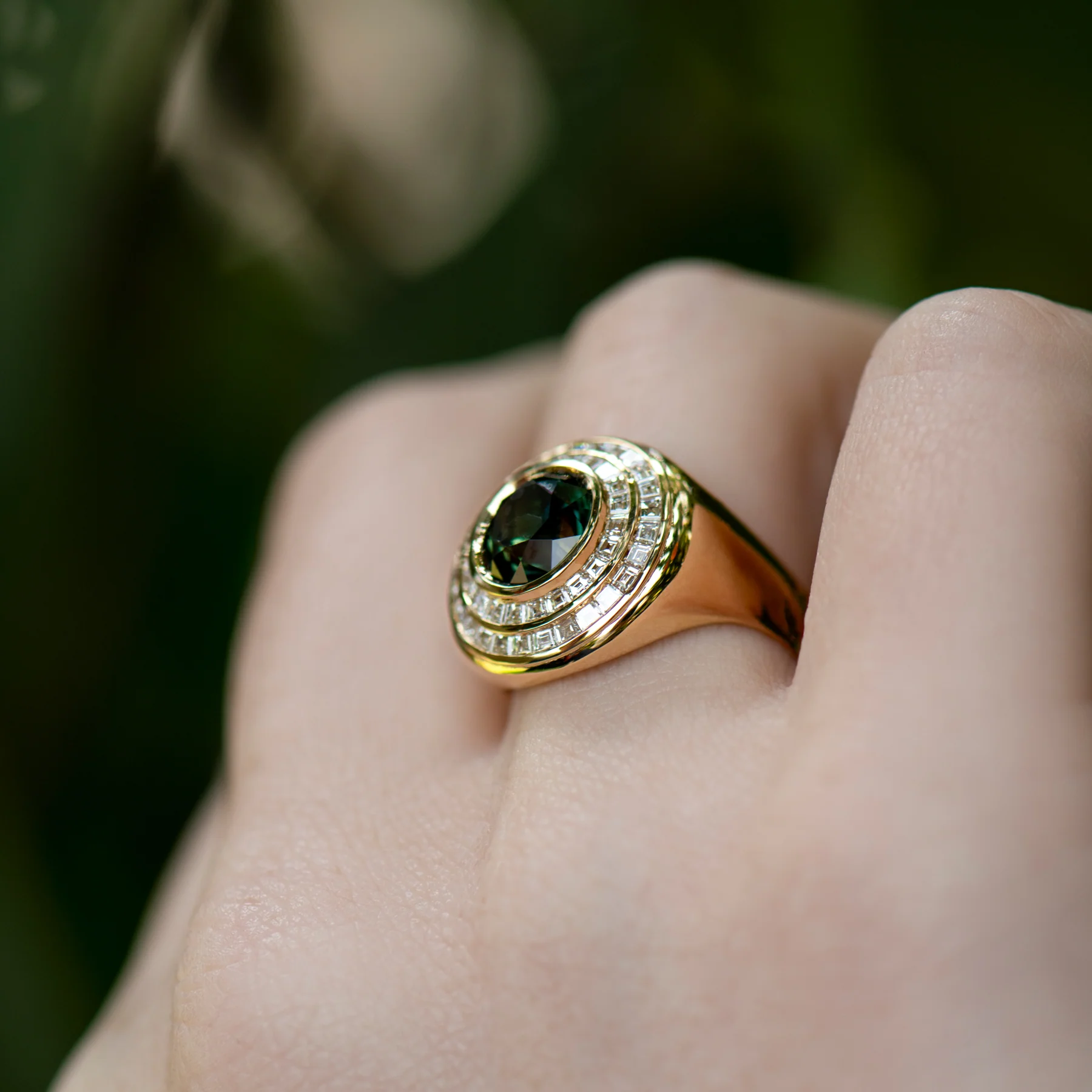 The Observatory Green Parti Sapphire Deco Statement Ring - Image 4
