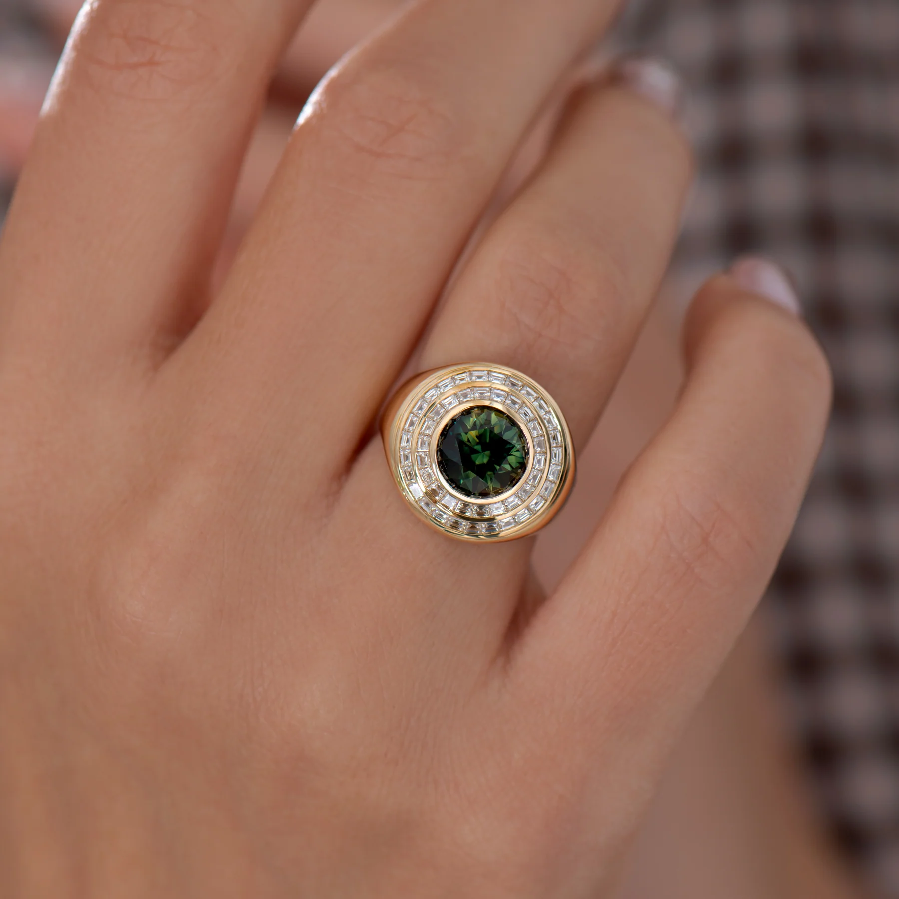 The Observatory Green Parti Sapphire Deco Statement Ring - Image 6