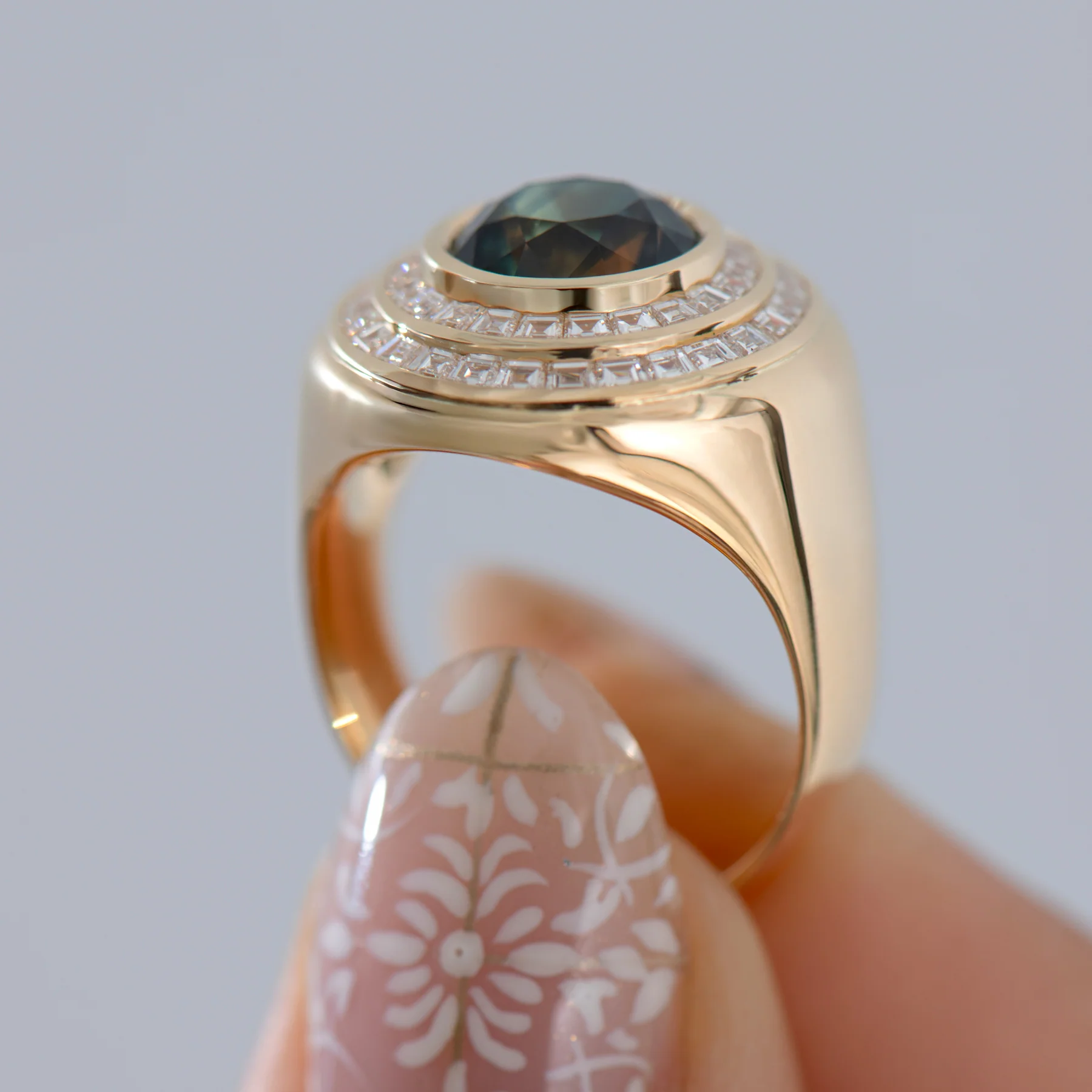 The Observatory Green Parti Sapphire Deco Statement Ring - Image 7
