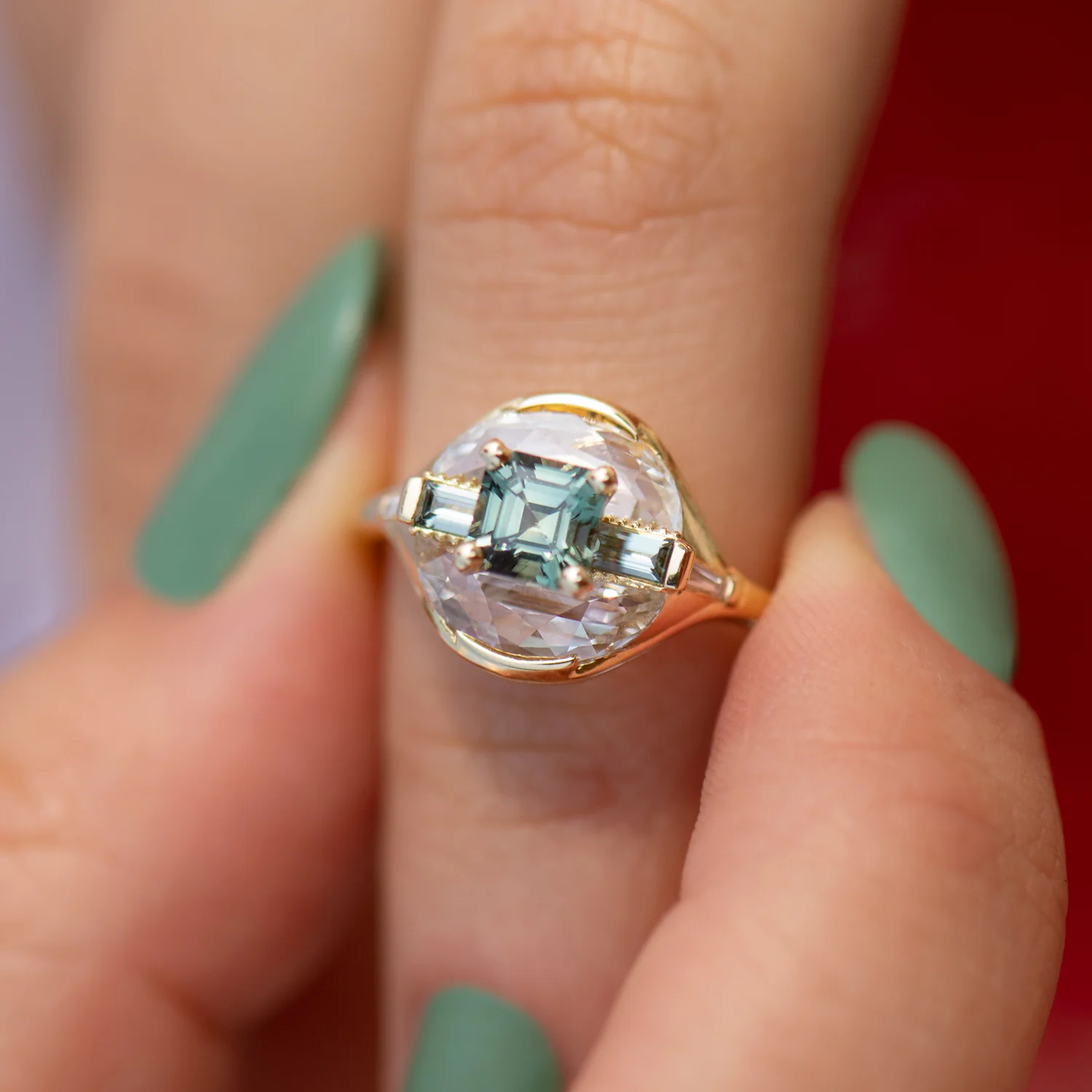 The Ocean and the Moon Engagement Ring - OOAK - Image 5