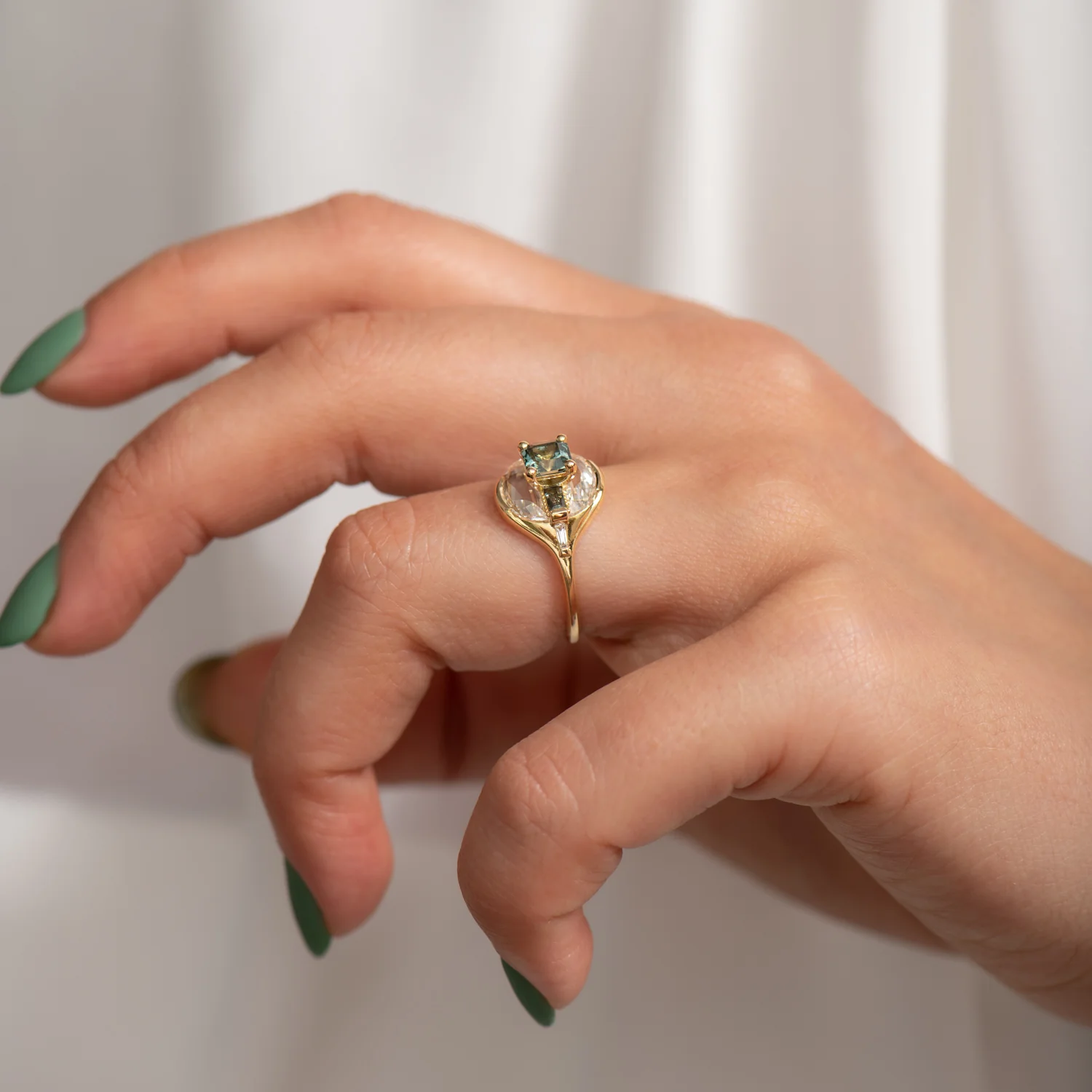 The Ocean and the Moon Engagement Ring - OOAK - Image 6