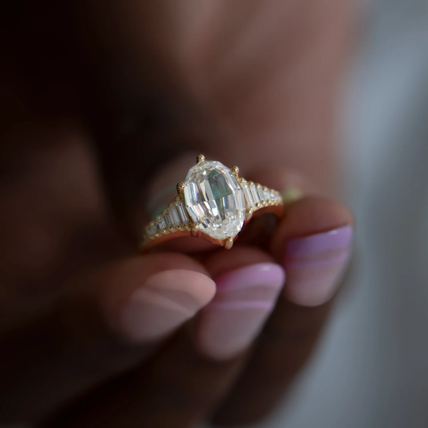 Zeppelin Engagement Ring with an Oval Step Cut Diamond - Image 13