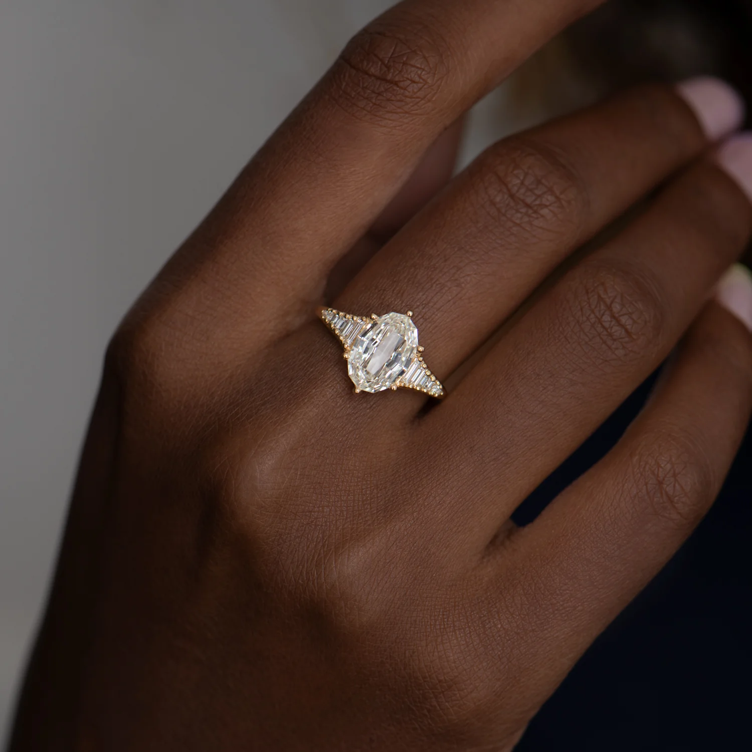 Zeppelin Engagement Ring with an Oval Step Cut Diamond - Image 3
