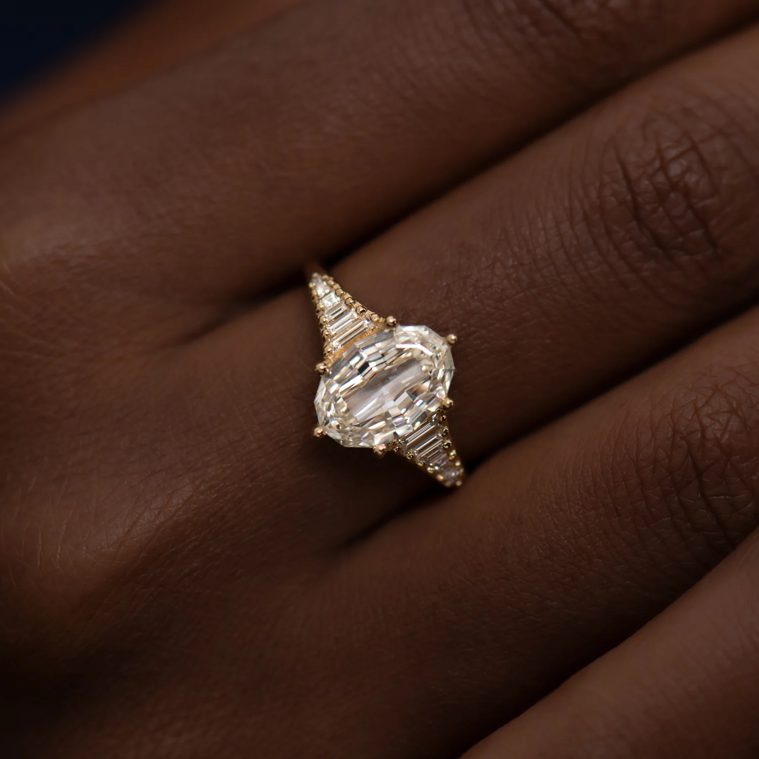 Zeppelin Engagement Ring with an Oval Step Cut Diamond - Image 4