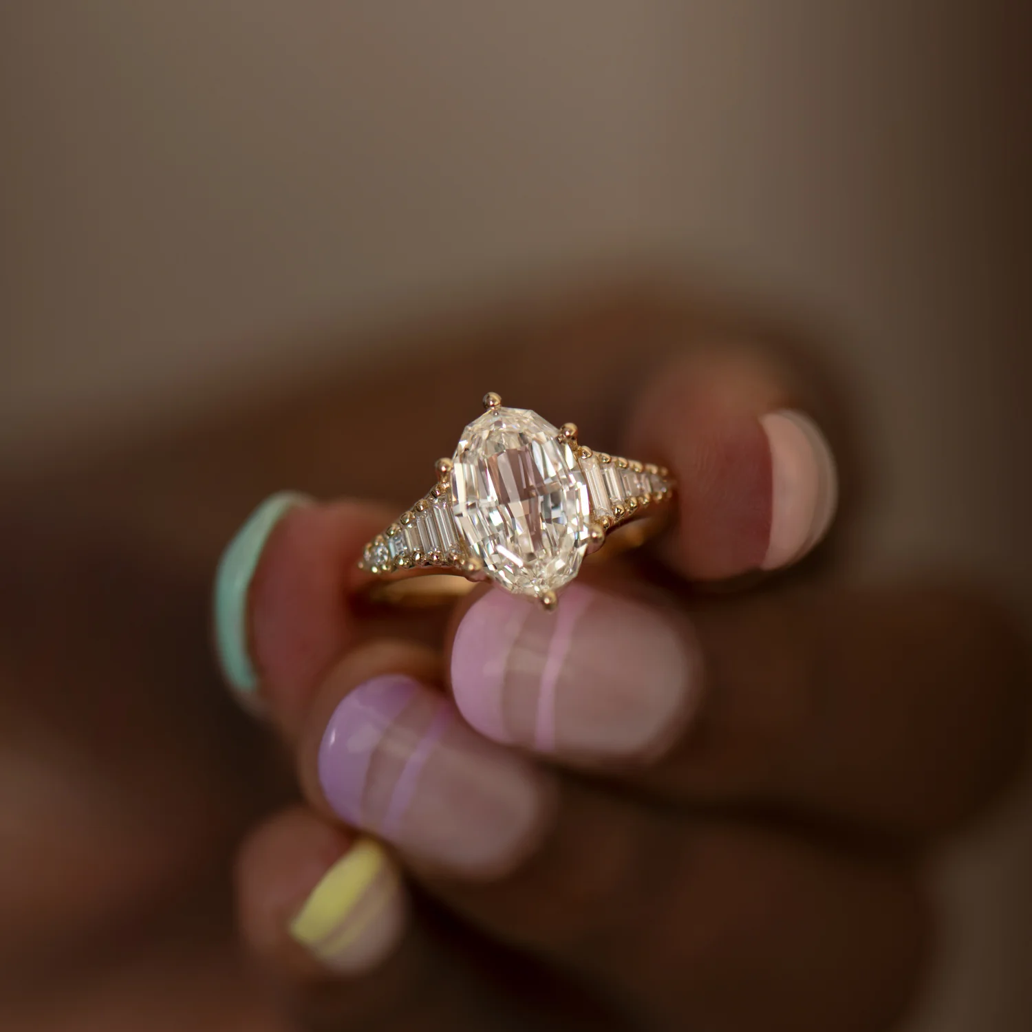 Zeppelin Engagement Ring with an Oval Step Cut Diamond - Image 7