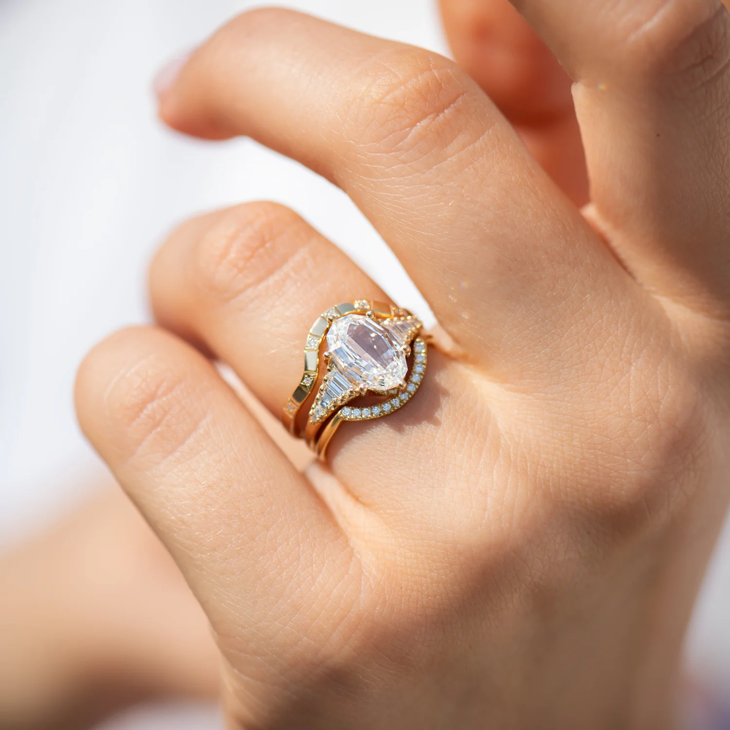 Zeppelin Engagement Ring with an Oval Step Cut Diamond - Image 8
